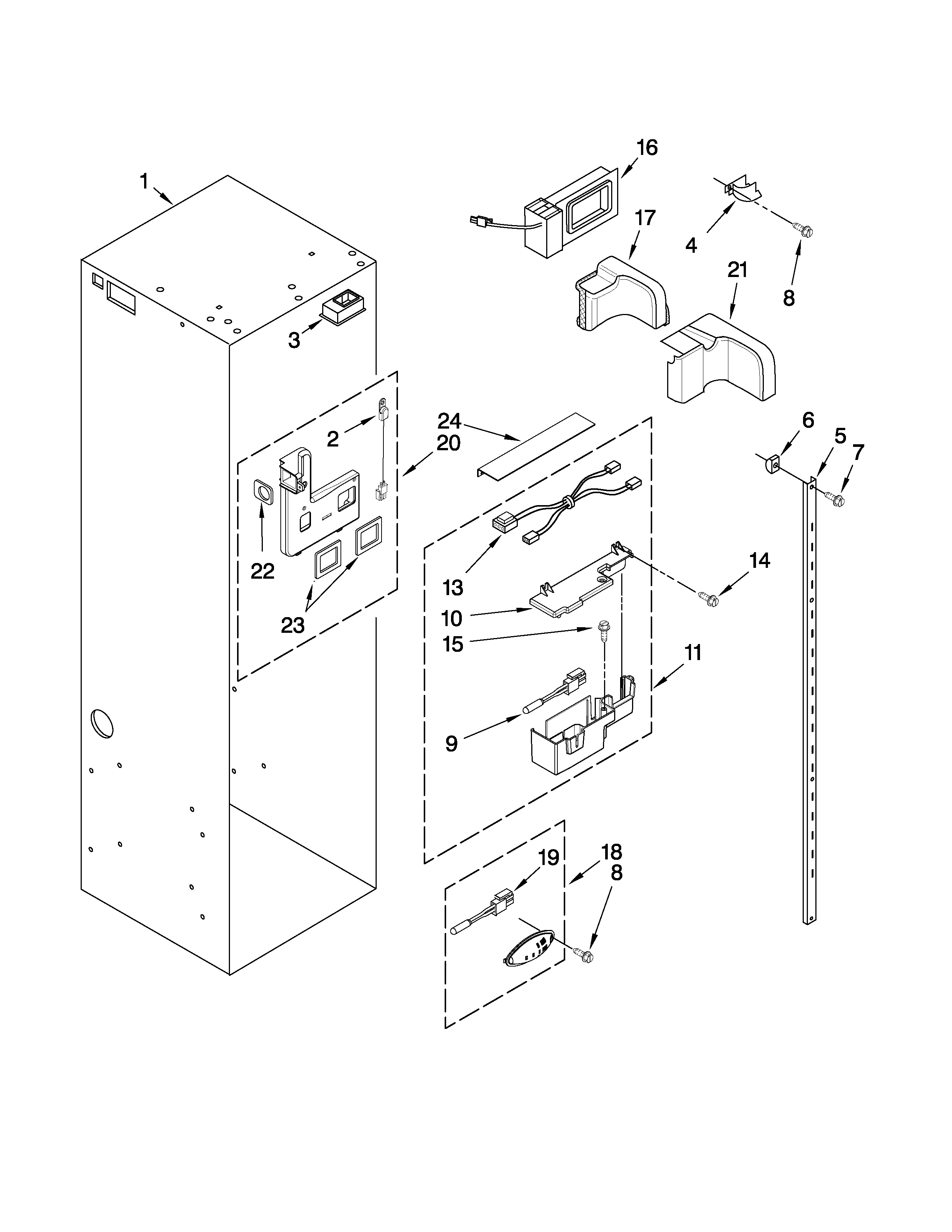 KitchenAid KSSC42FTS04 refrigerator liner parts diagram