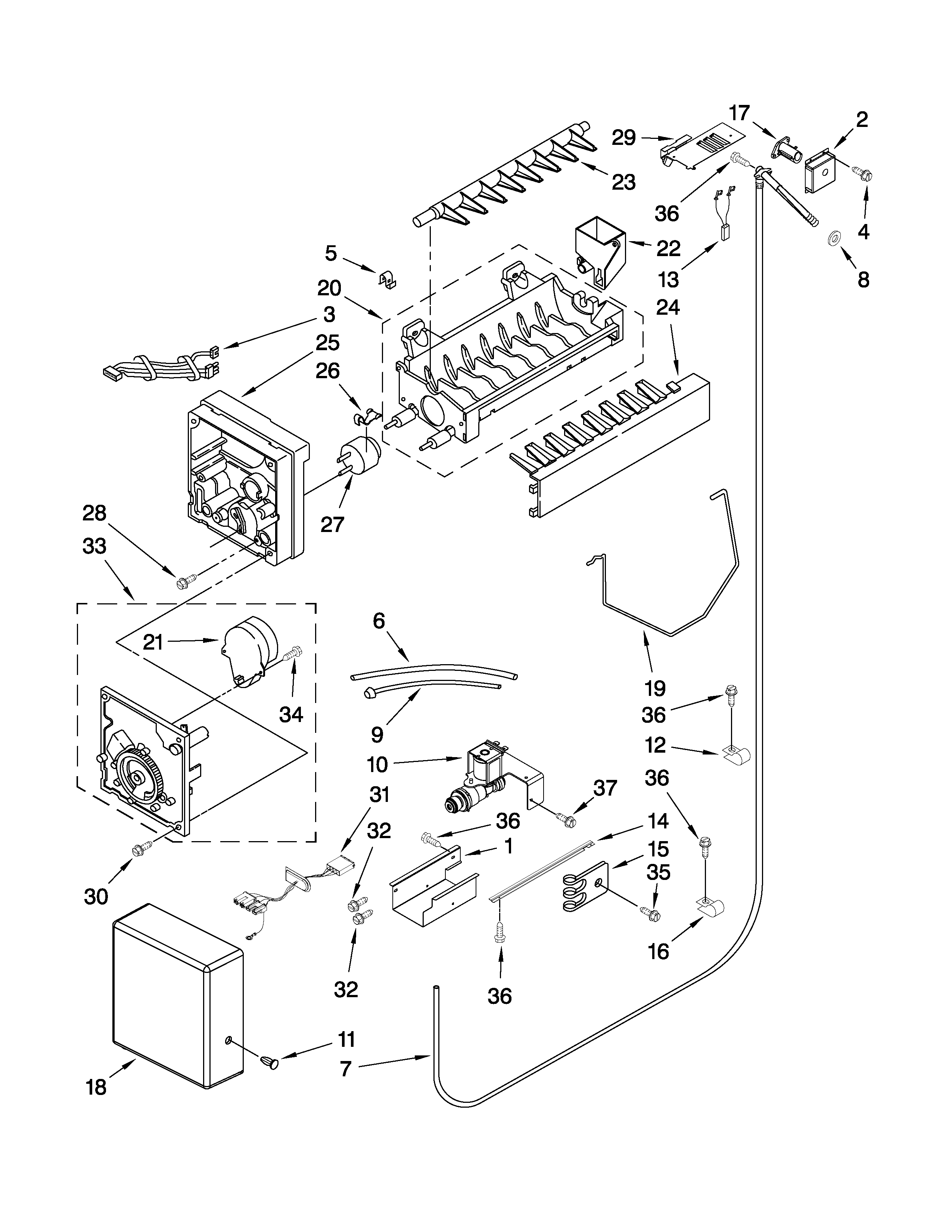 KitchenAid KSSC42FTS04 icemaker parts diagram