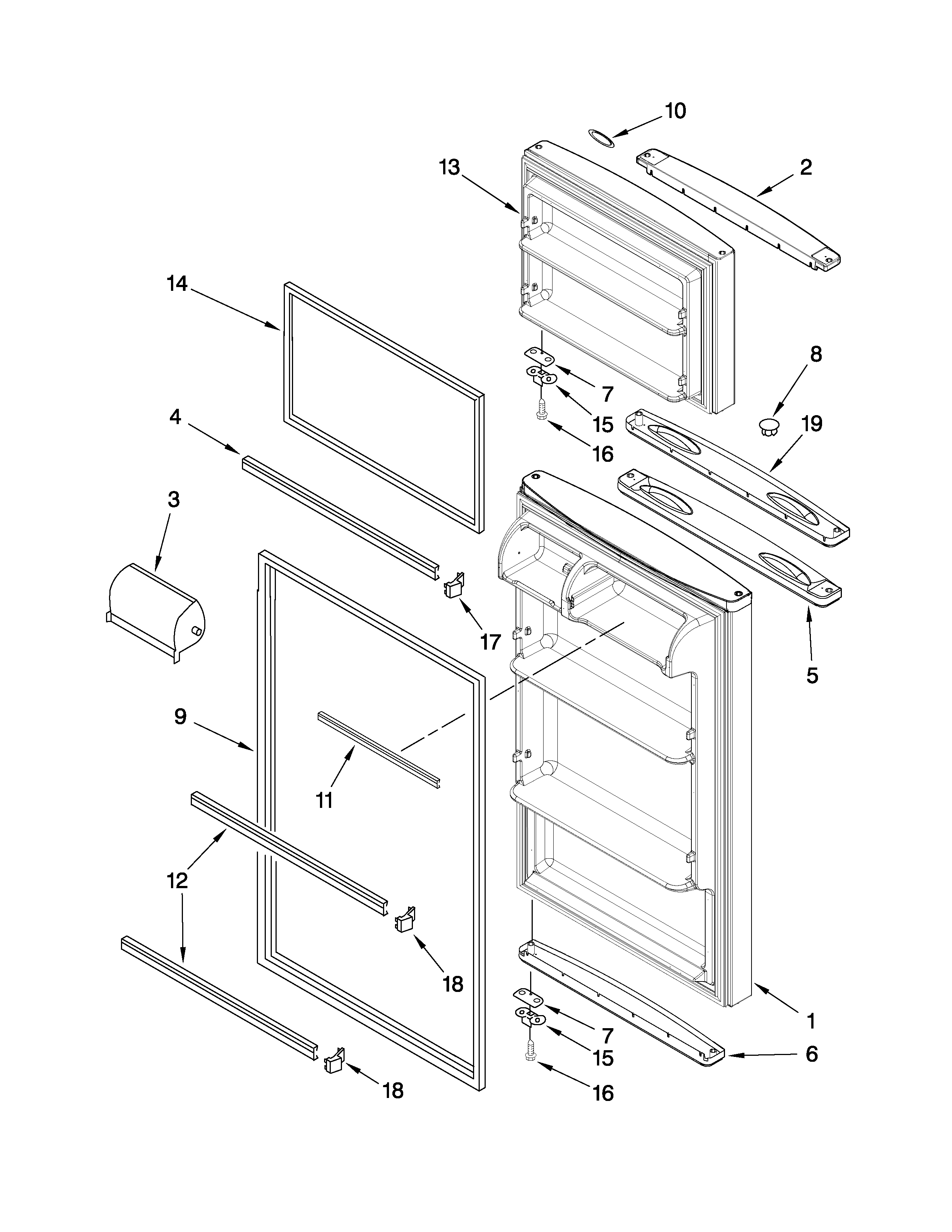 Inglis I8RXCGFXQ00 door parts diagram