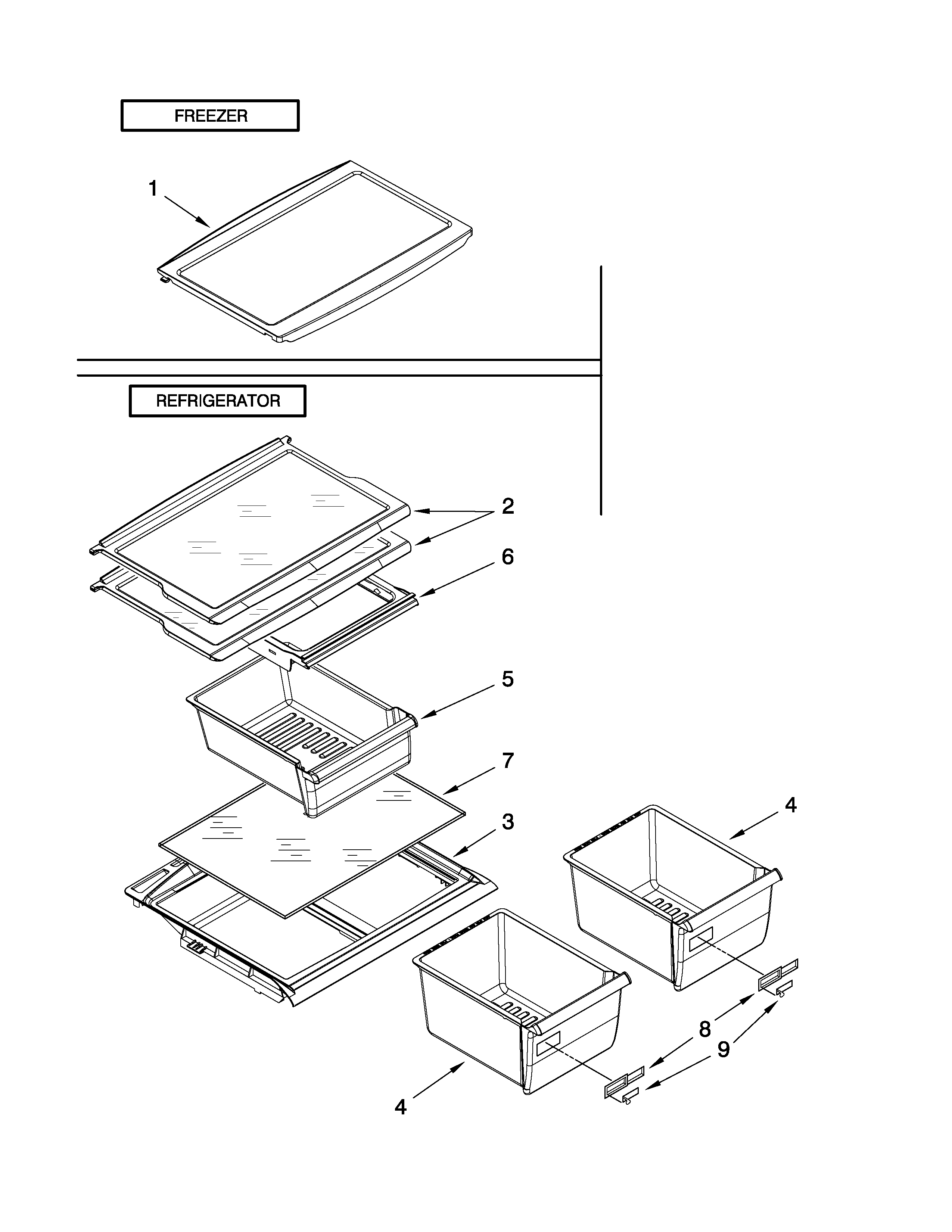 Inglis I8RXCGFXQ00 shelf parts diagram