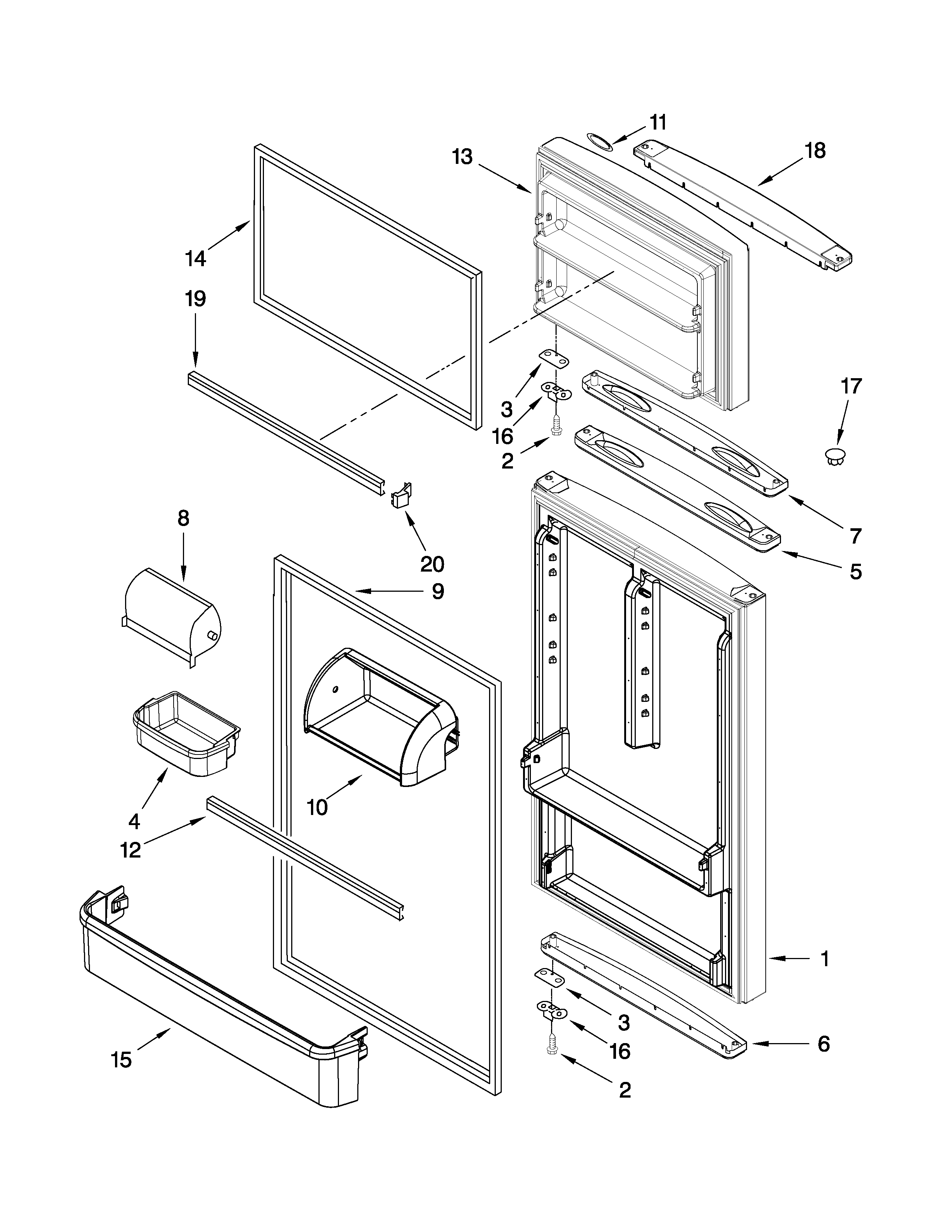 Maytag M8RXCGFXB00 door parts diagram