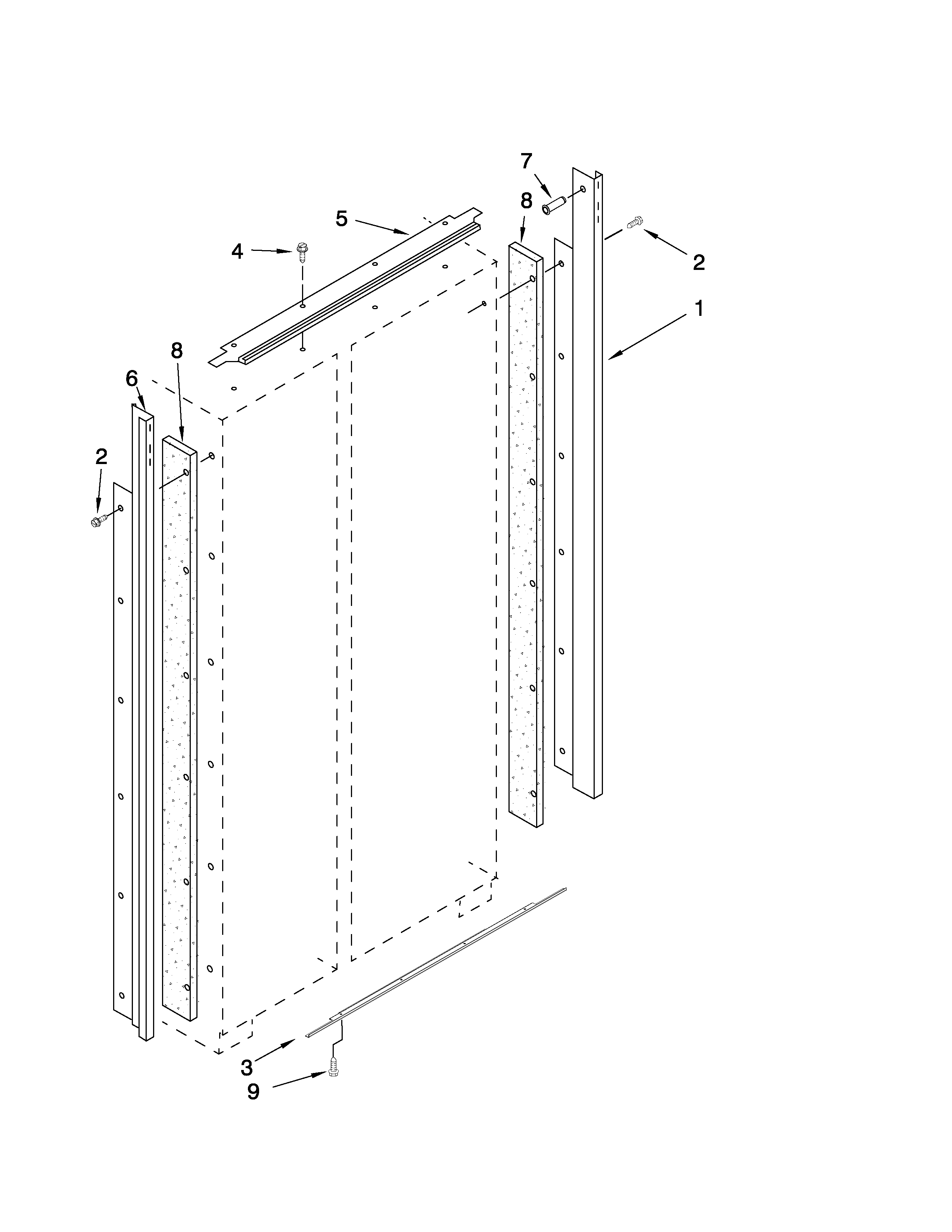KitchenAid KSSO42FTX04 cabinet trim parts diagram