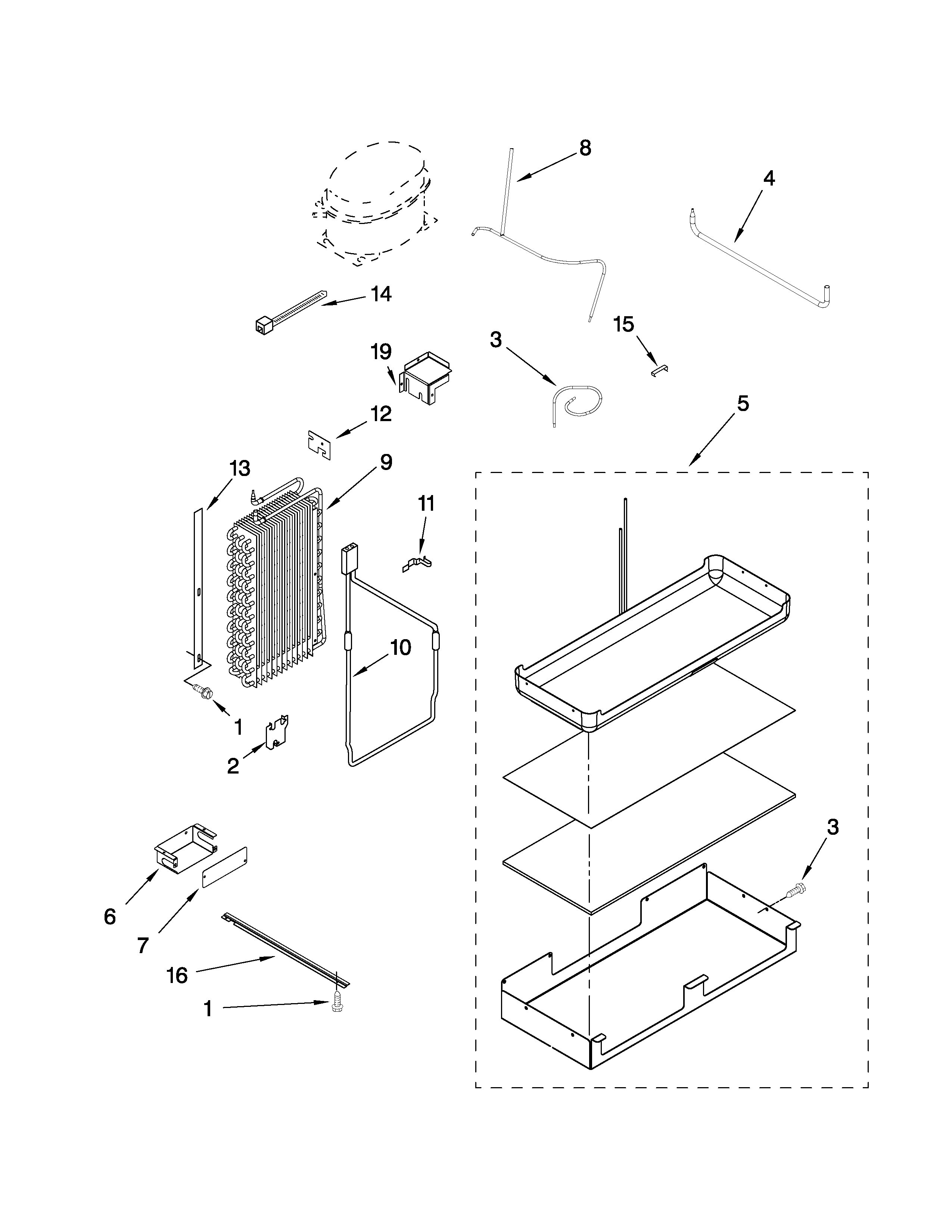 KitchenAid KSSO42FTX04 lower unit and tube parts diagram