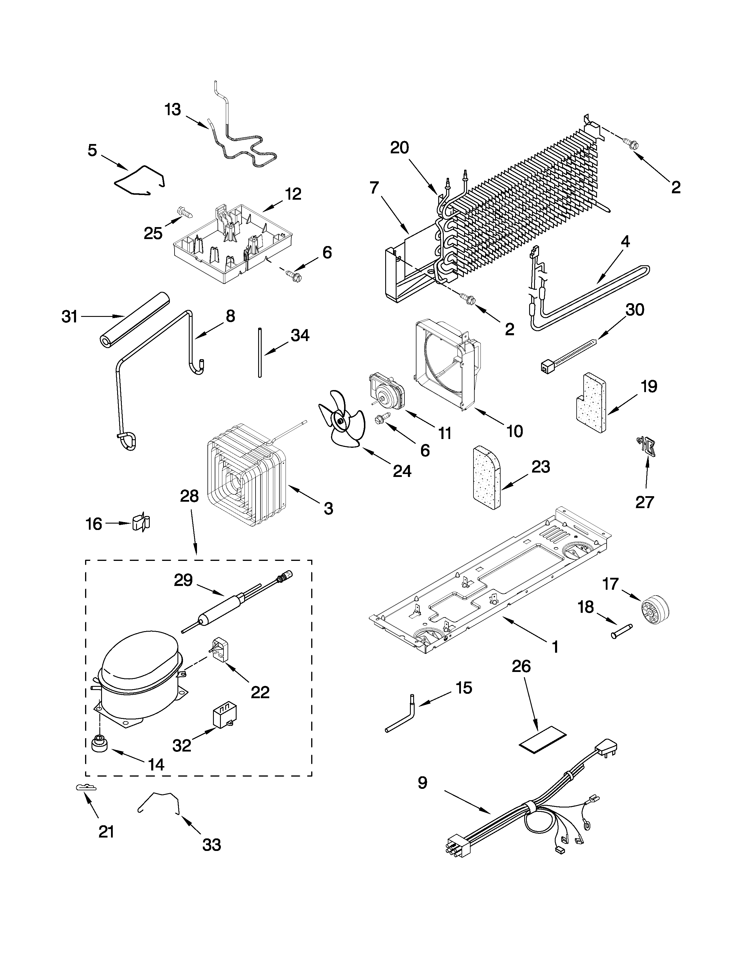 Whirlpool W8RXCGFXQ00 unit parts diagram