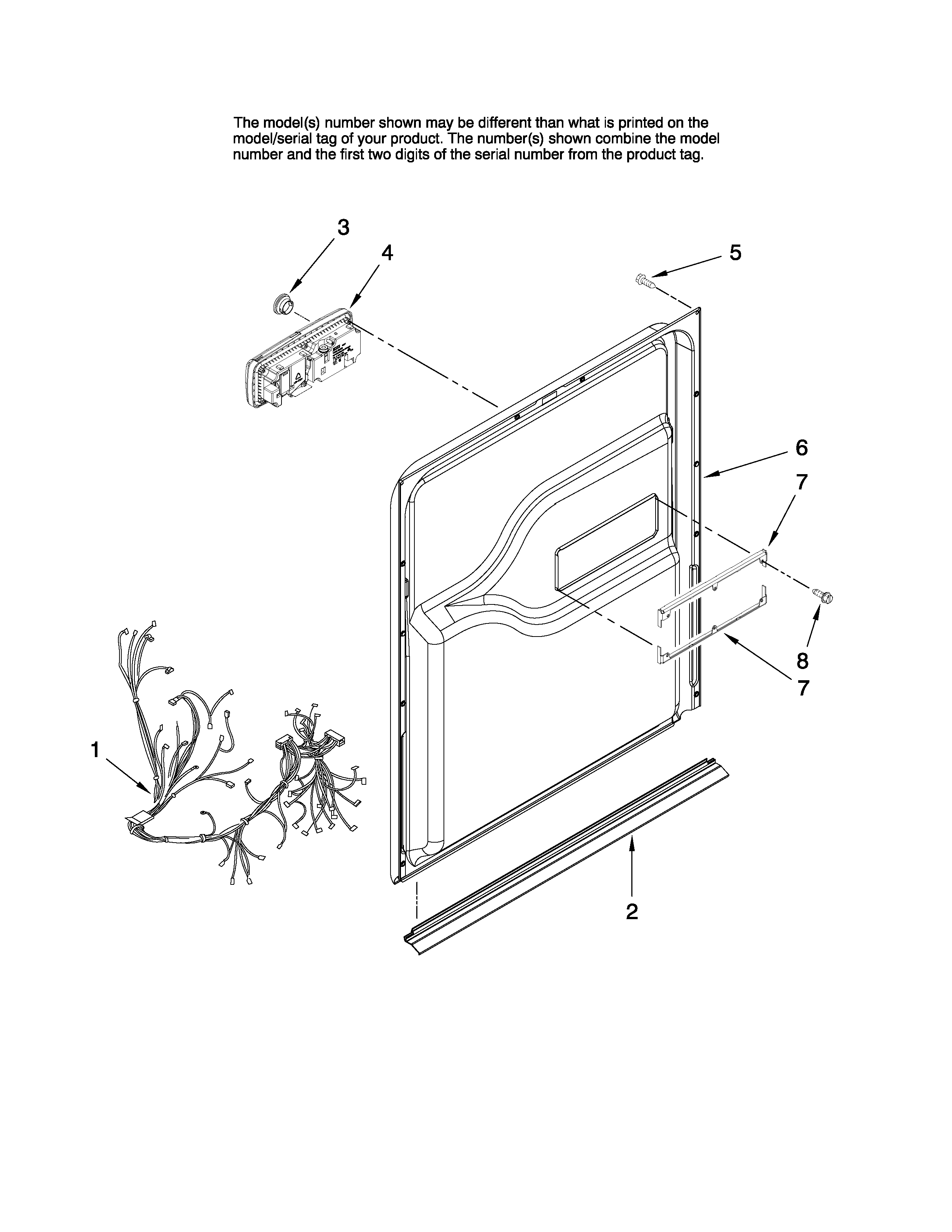 Maytag MDB8951BWB1 door and latch parts diagram