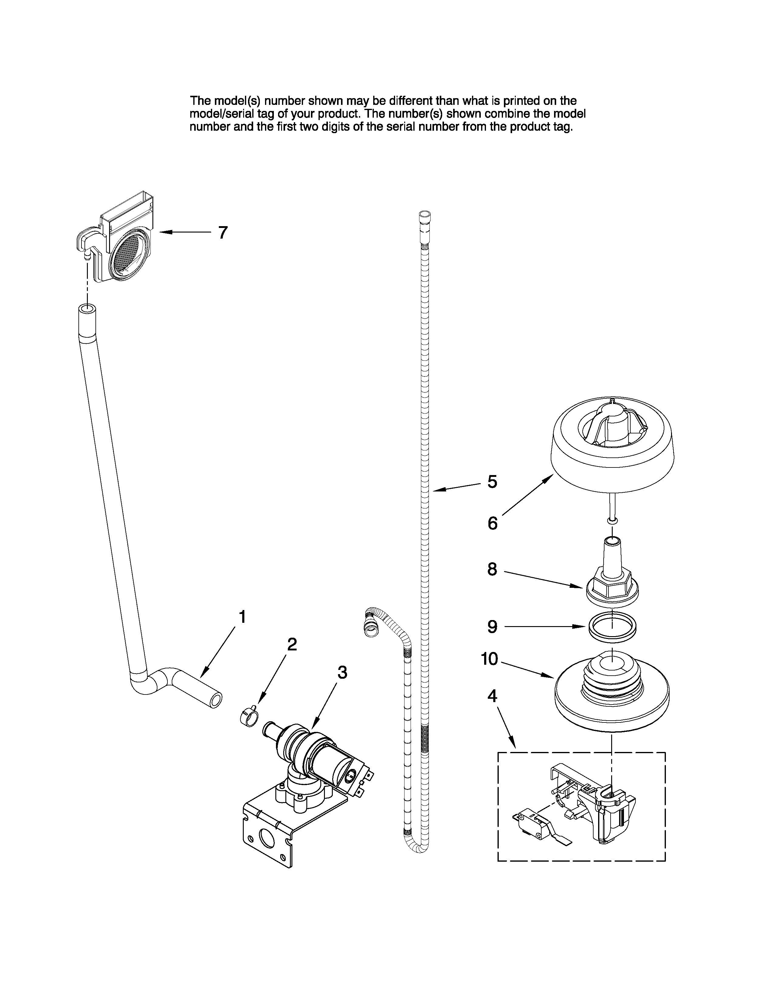 Maytag MDB8951BWB1 fill and overfill parts diagram