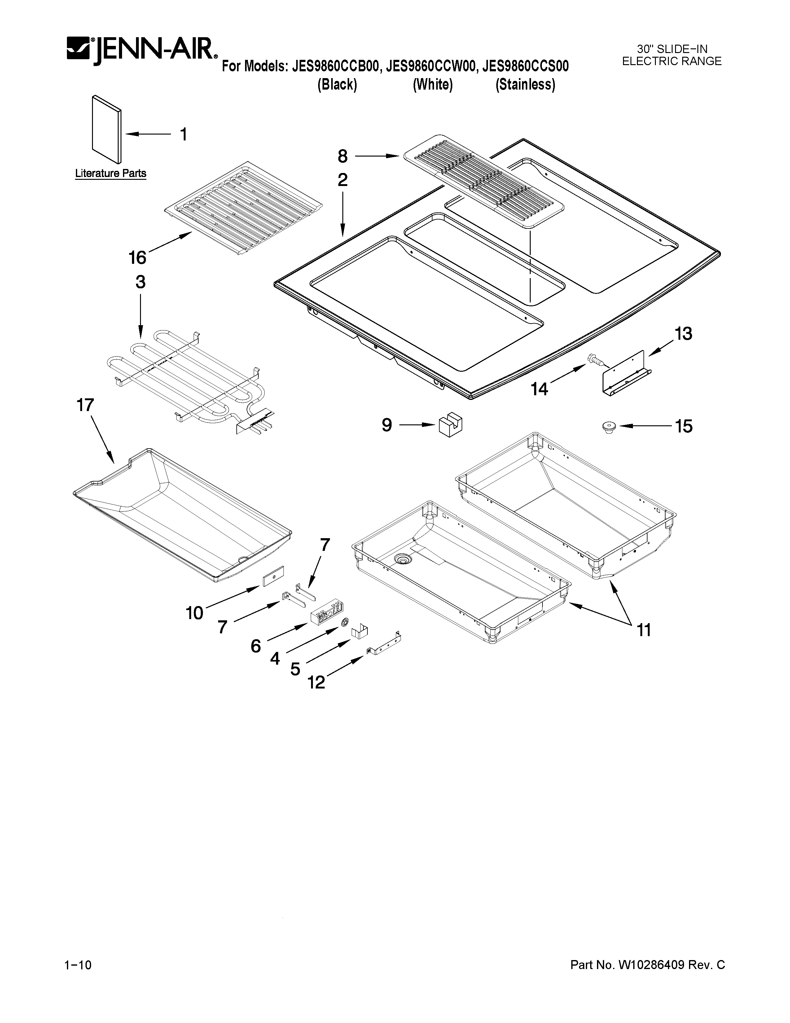 Jenn-Air JES9860CCS00 cooktop parts diagram