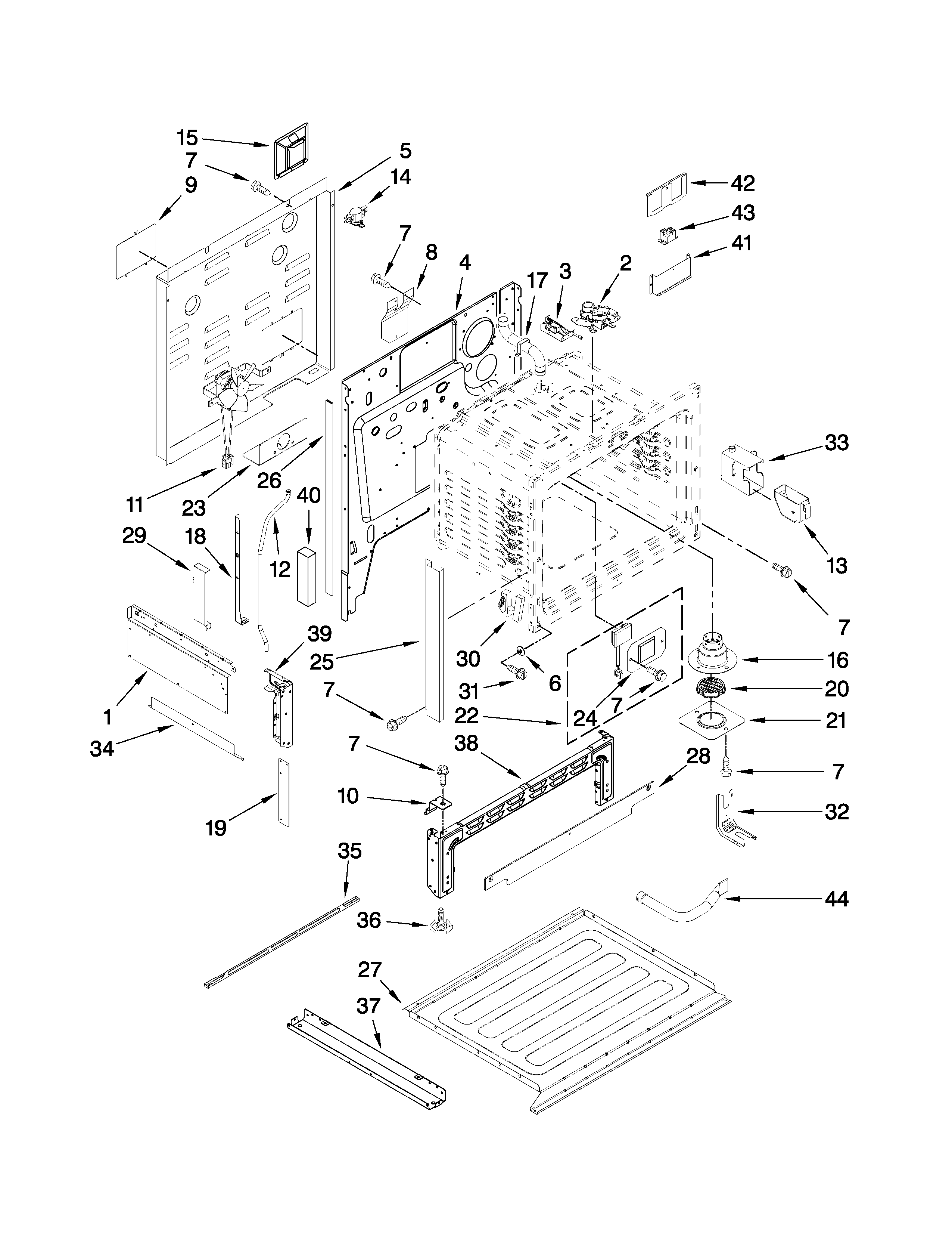 Jenn-Air JES9860CCS00 chassis parts diagram
