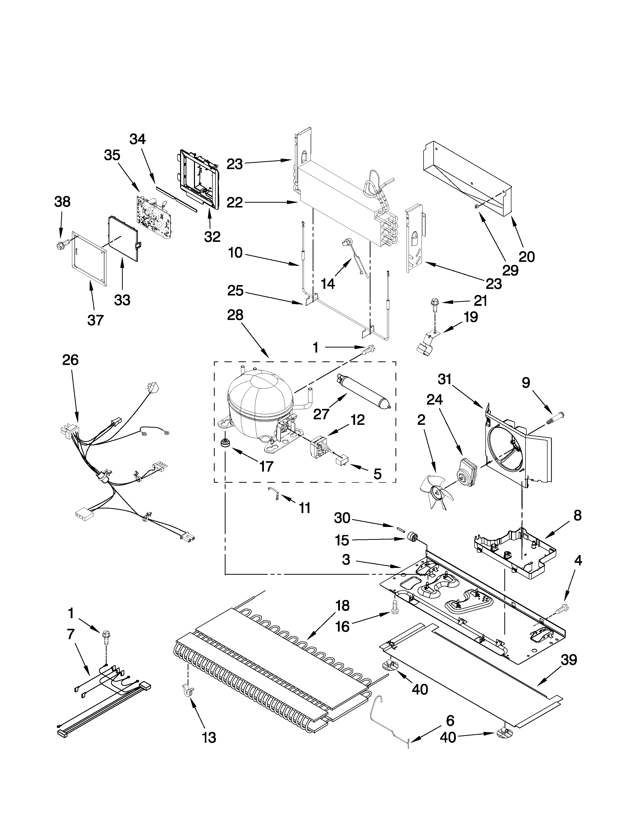 Jenn-Air JBD2286KEB3 unit parts diagram