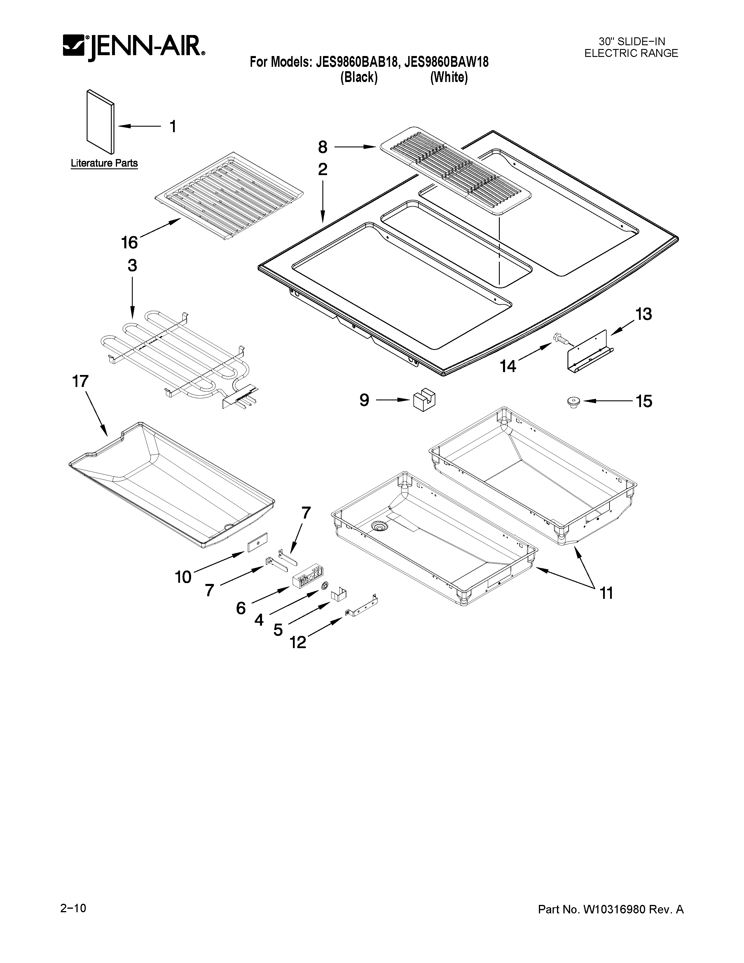 Jenn-Air JES9860BAW18 cooktop parts diagram