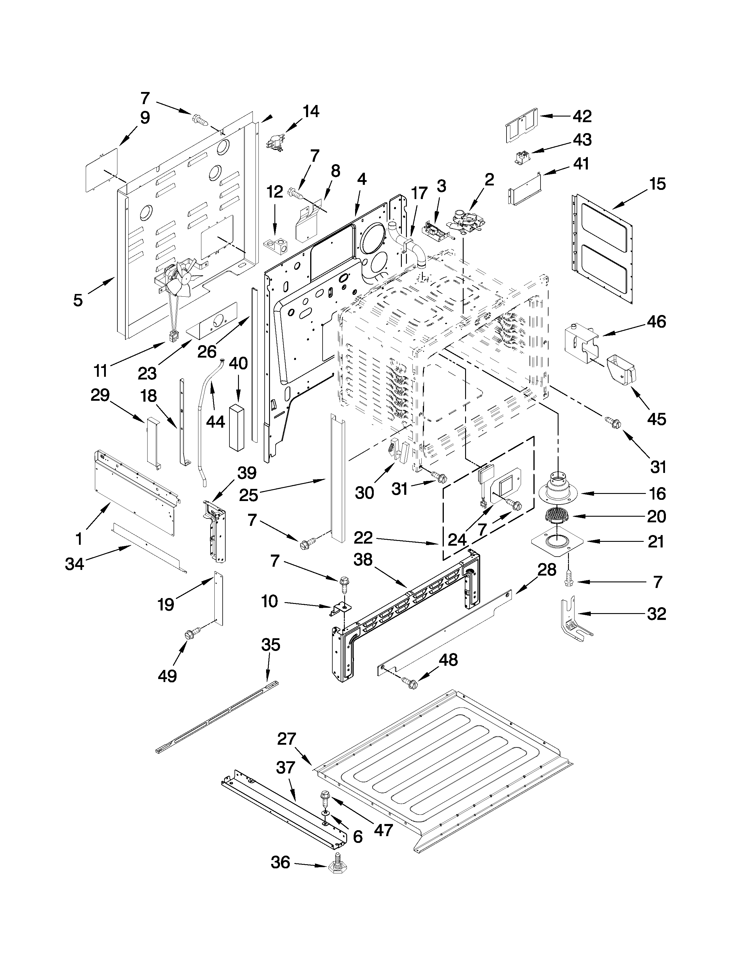 Jenn-Air JES9860BAW18 chassis parts diagram