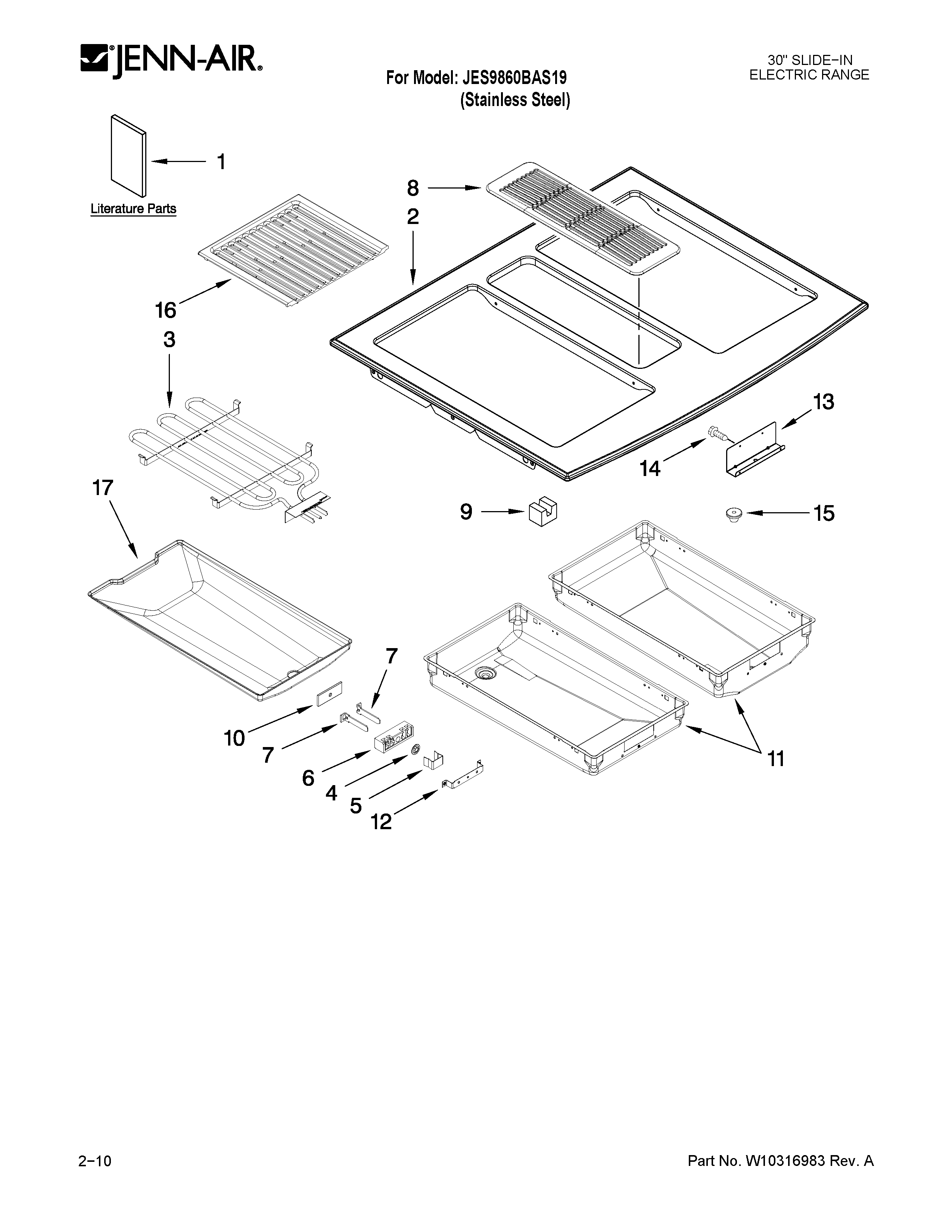 Jenn-Air JES9860BAS19 cooktop parts diagram