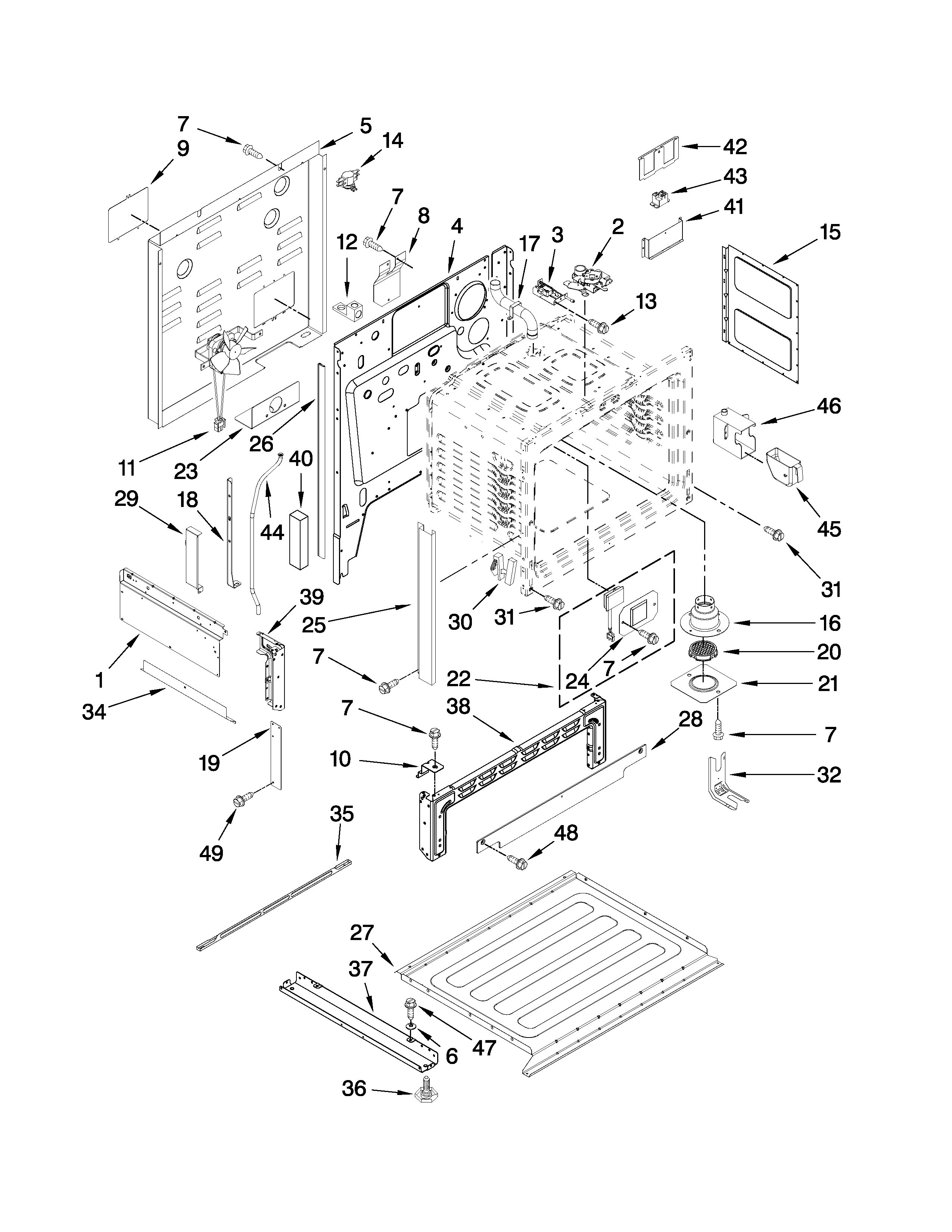 Jenn-Air JES9860BAS19 chassis parts diagram