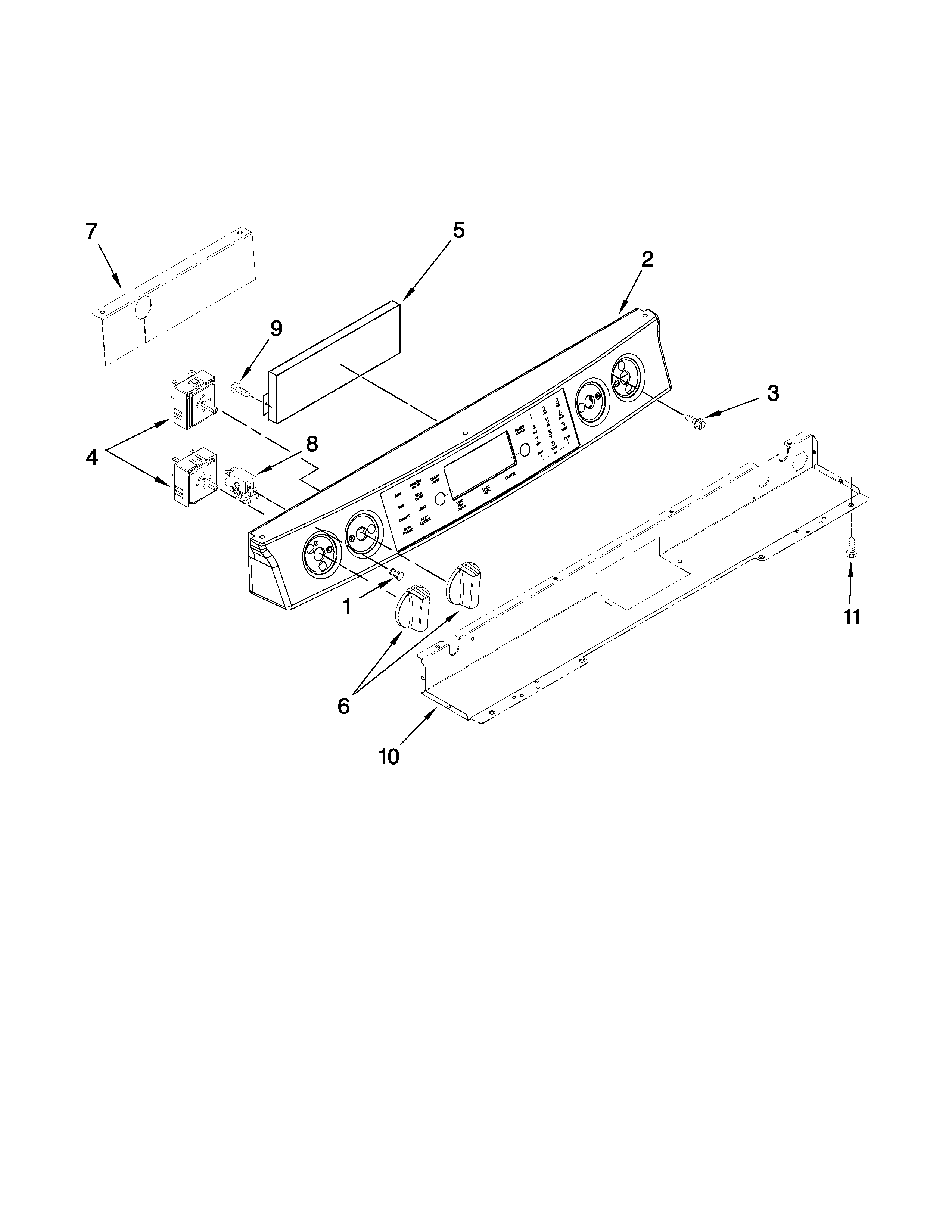 Jenn-Air JES9900BCS21 control panel parts diagram