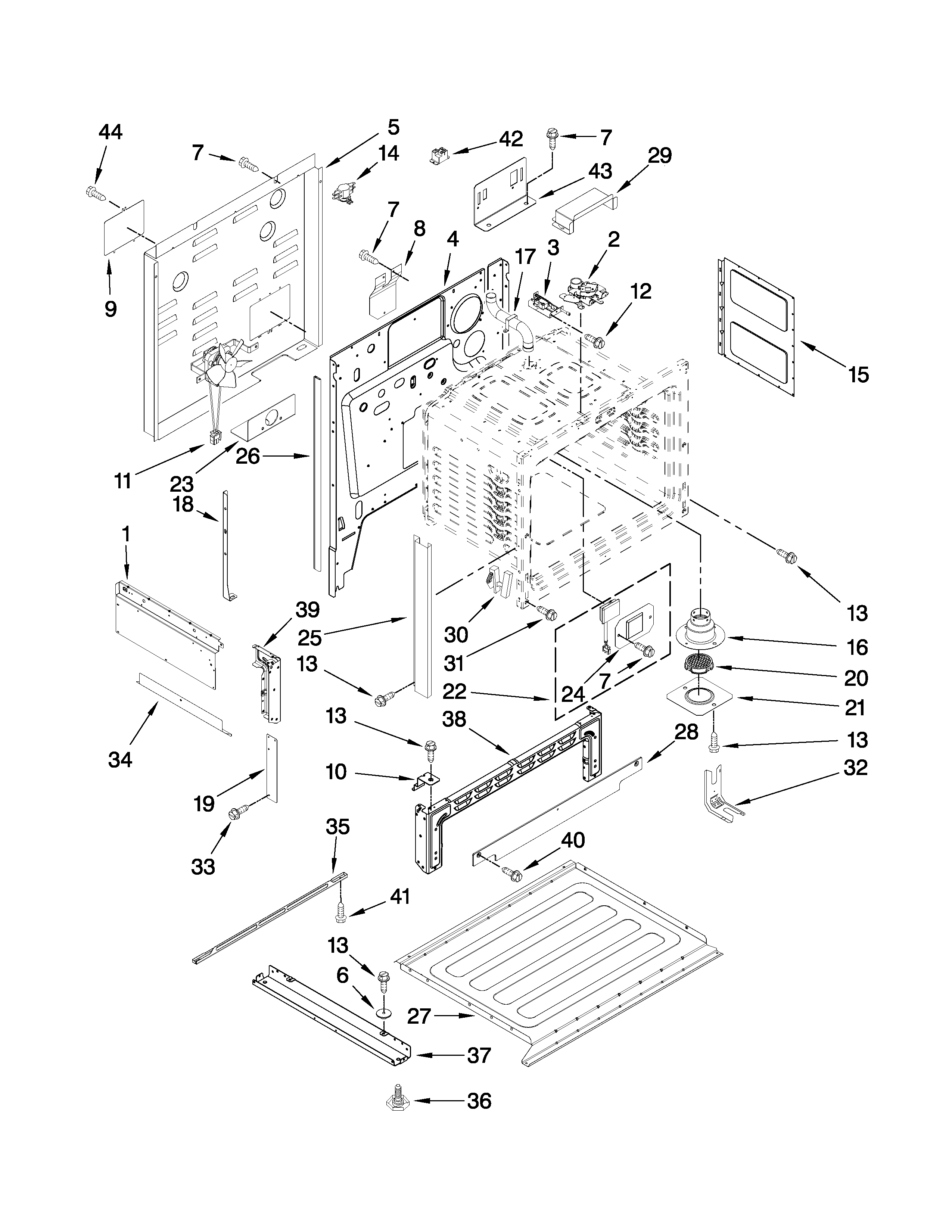 Jenn-Air JES9900BCS21 chassis parts diagram