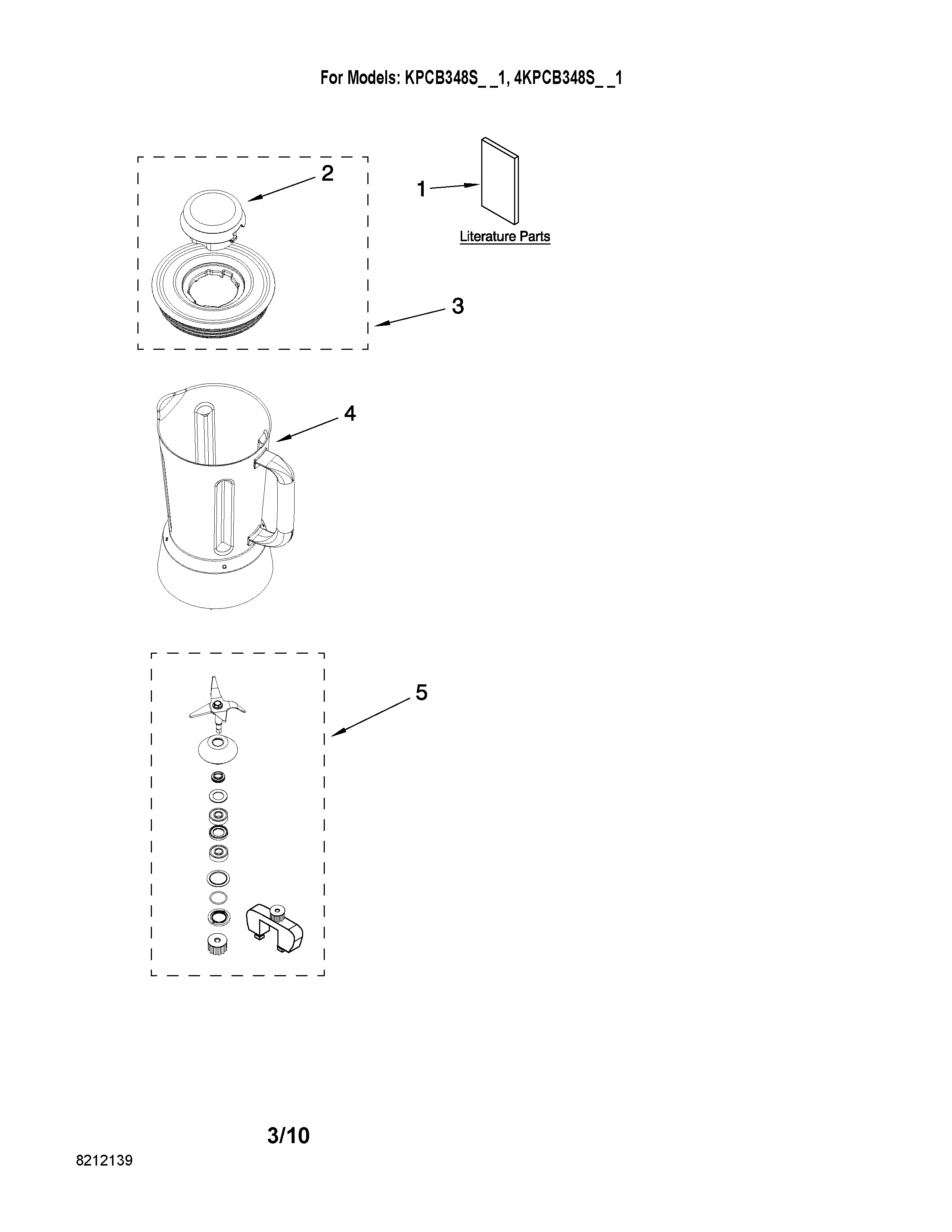 KitchenAid KPCB348SOB1 jar assembly parts diagram