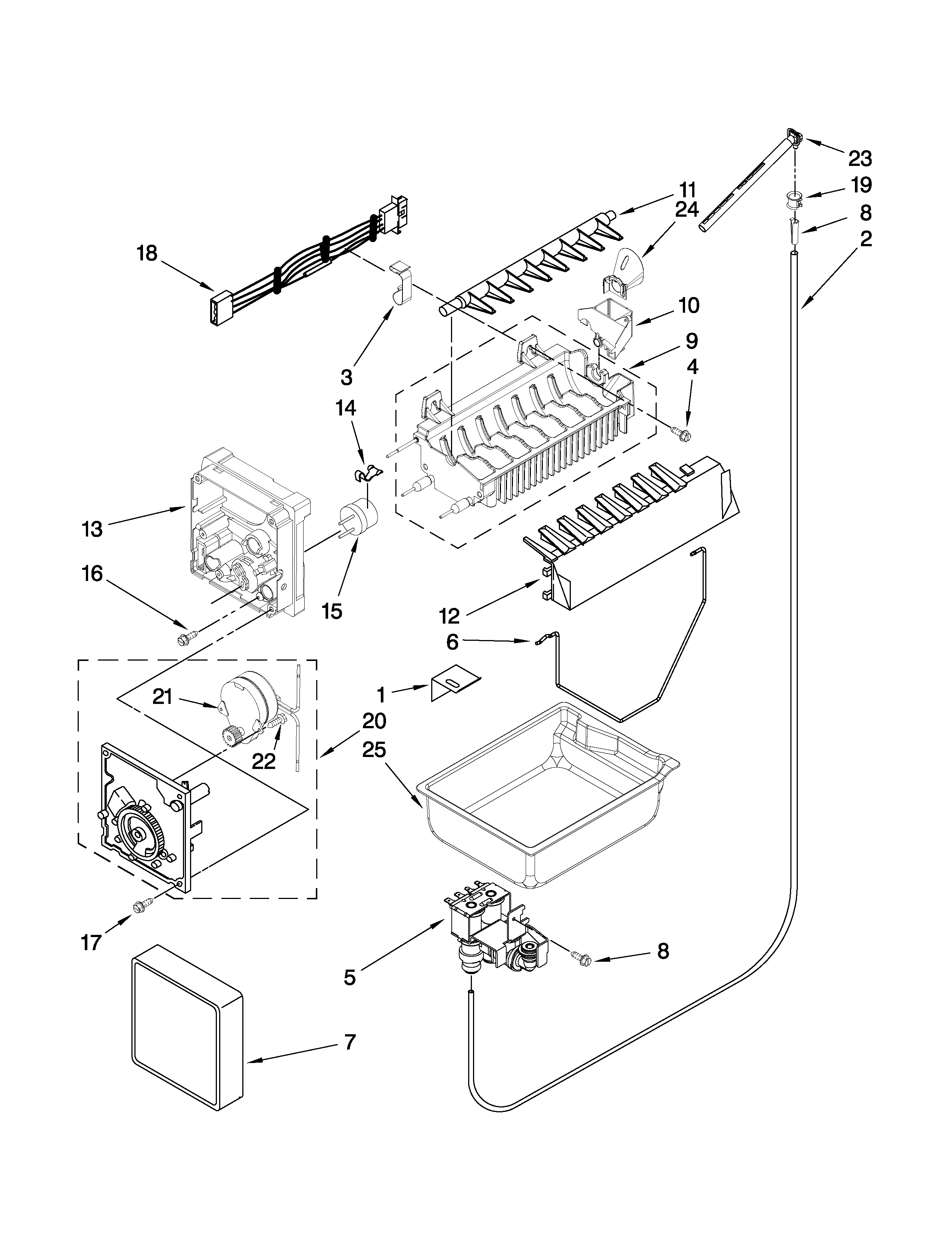 KitchenAid KBLS22EVMS3 icemaker parts diagram