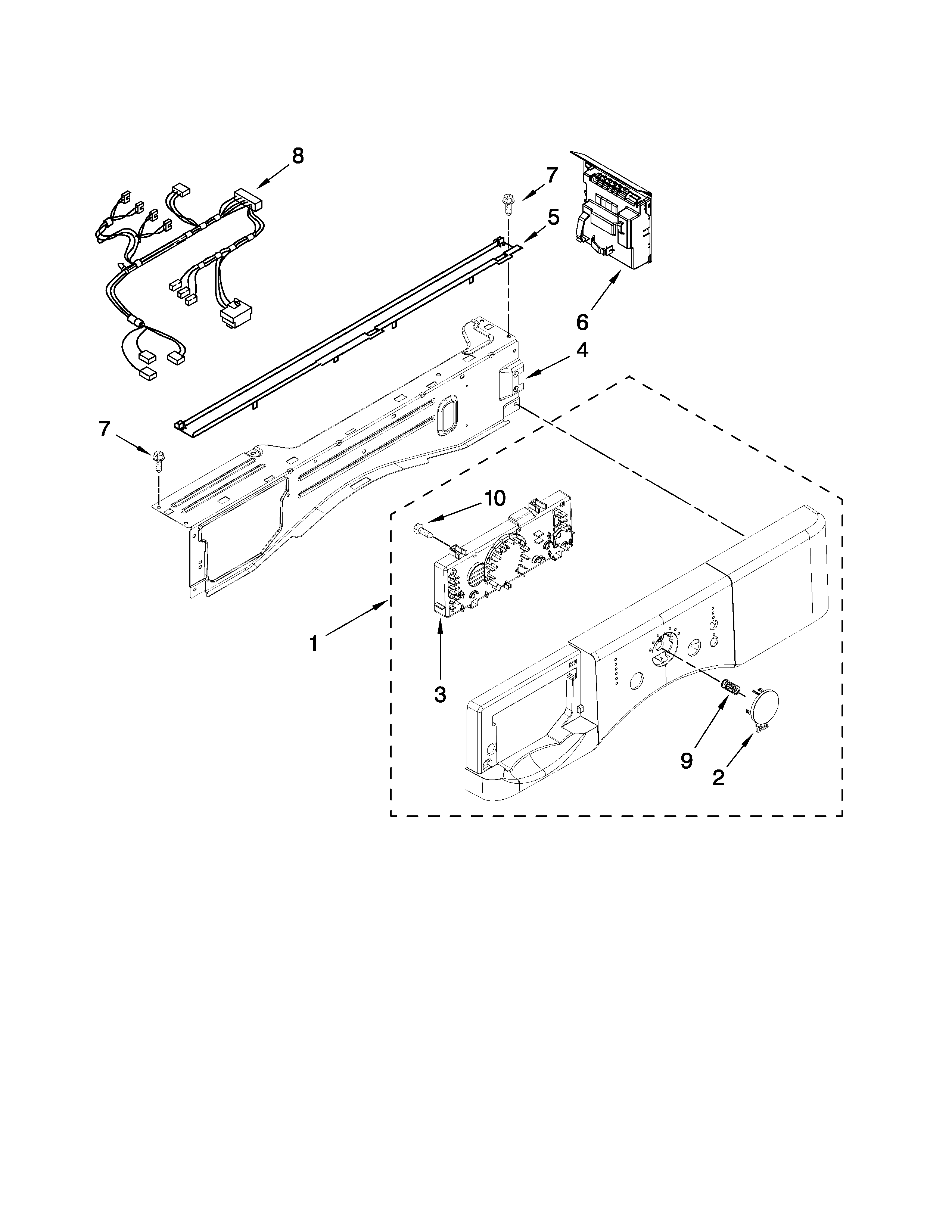 Inglis IFW7300WW00 control panel parts diagram