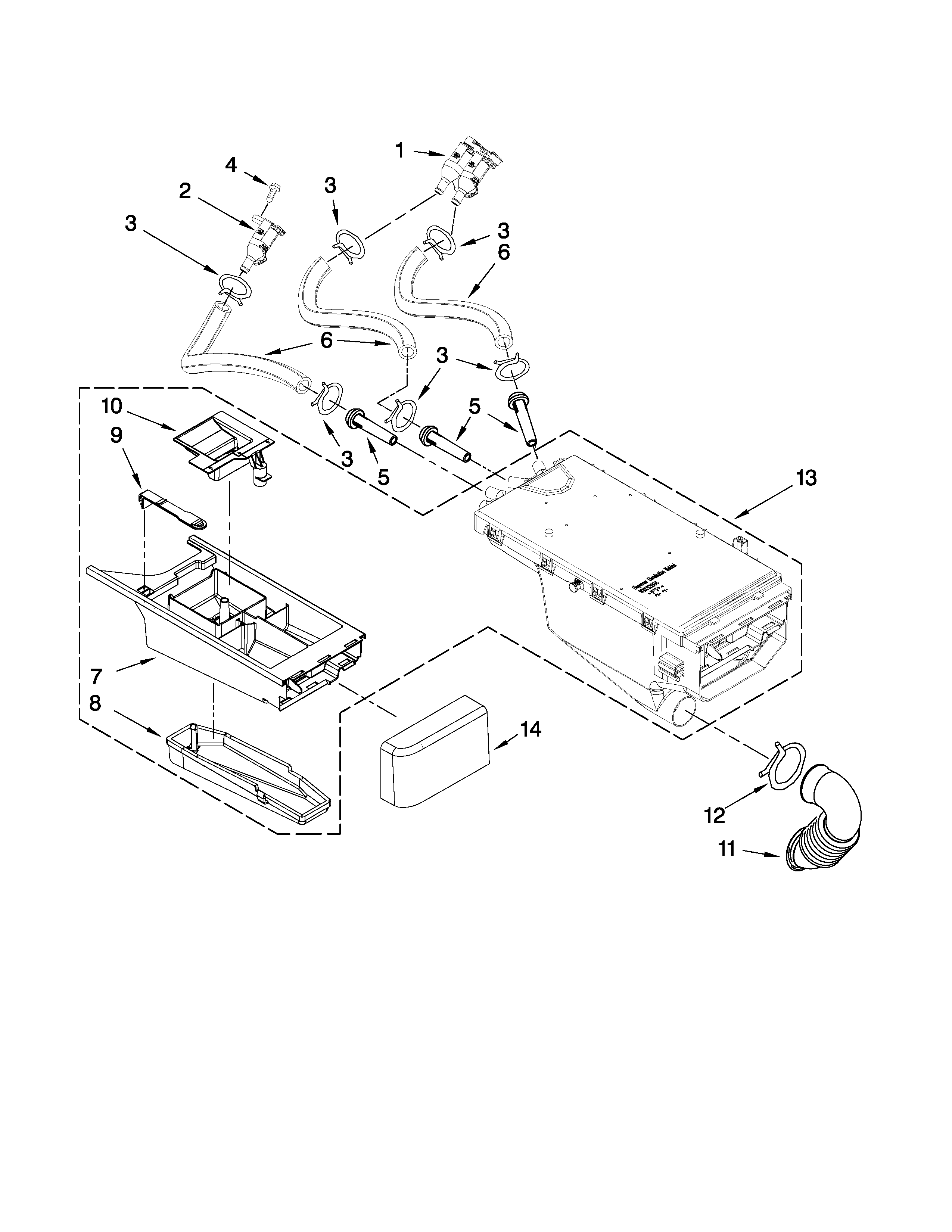 Inglis IFW7300WW00 dispenser parts diagram