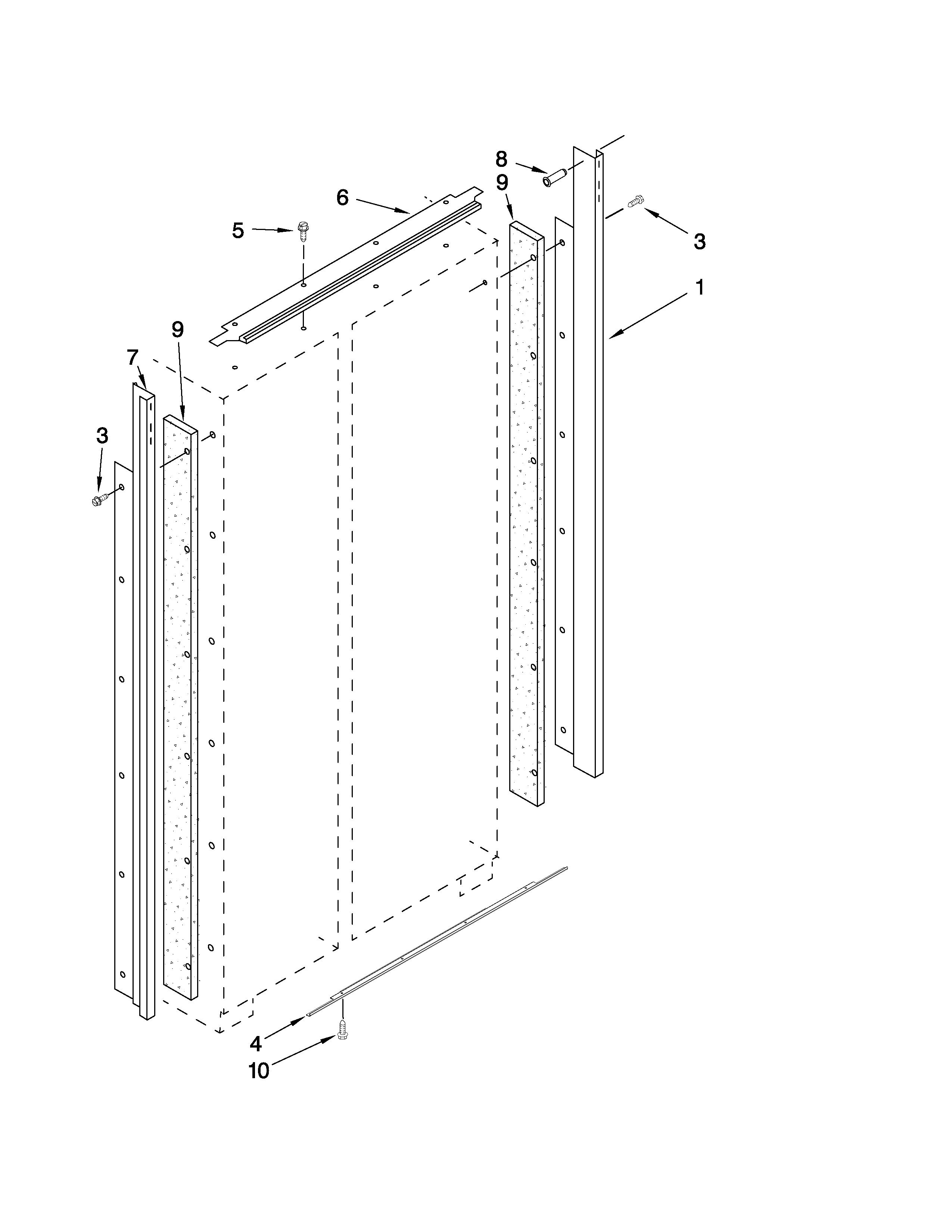 KitchenAid KSSO48QTX04 cabinet trim parts diagram
