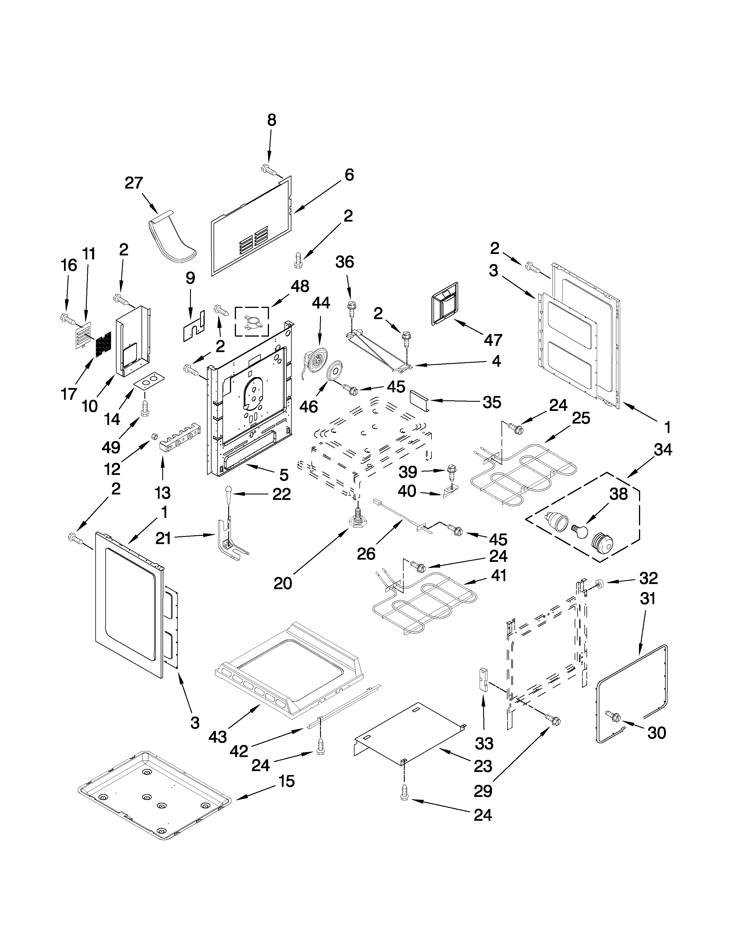 Maytag MER8875WB0 chassis parts diagram