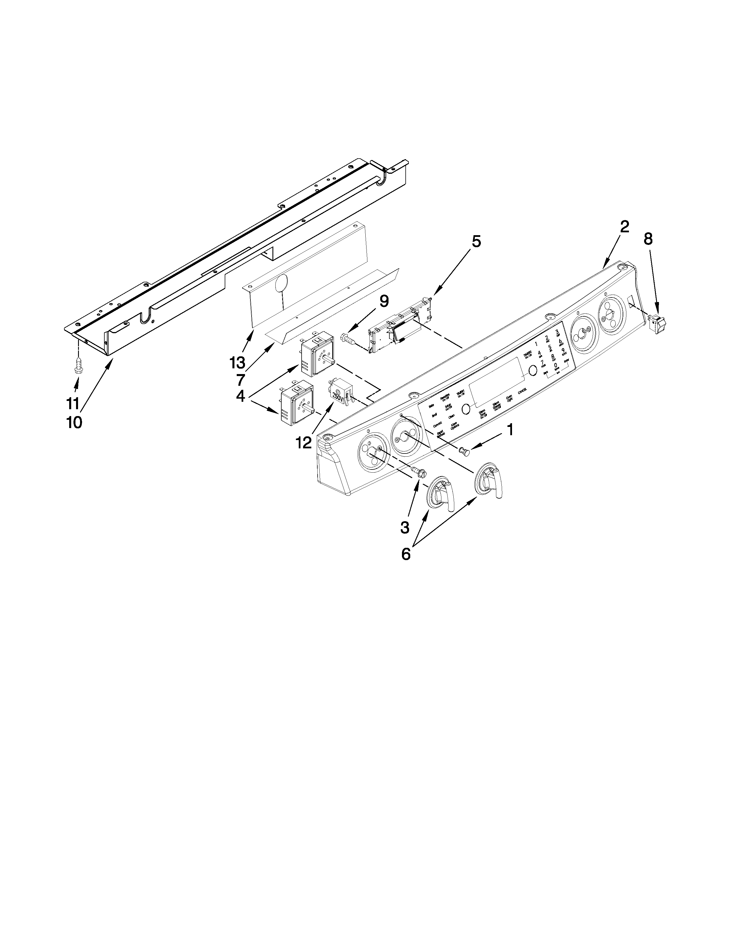 Jenn-Air JES8850BCS21 control panel parts diagram