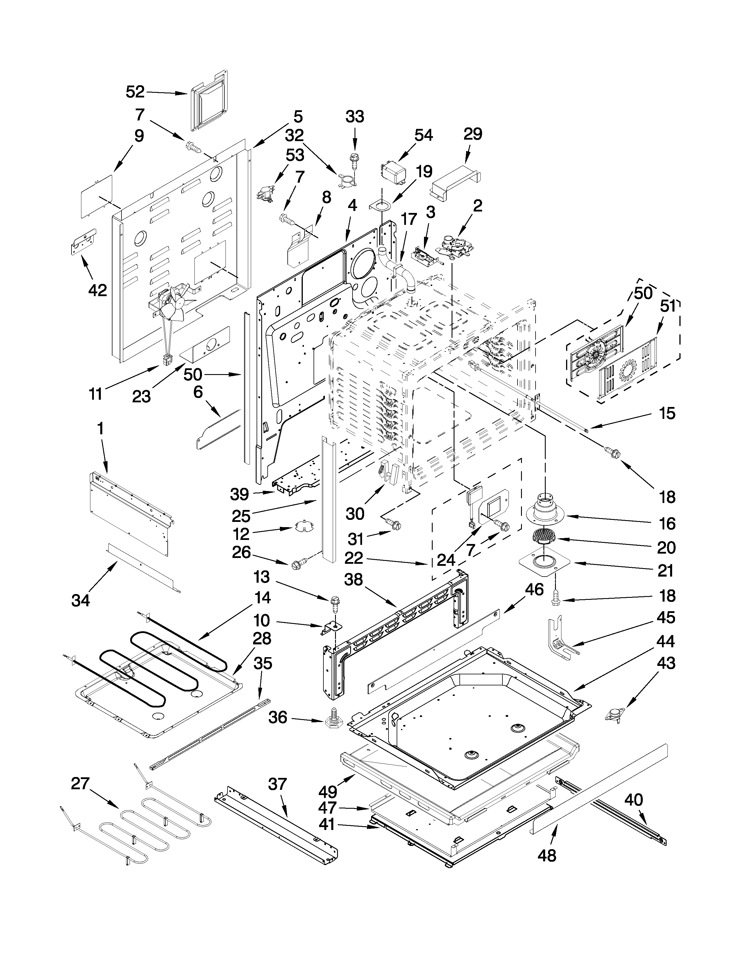 Jenn-Air JES8850BCS21 chassis parts diagram