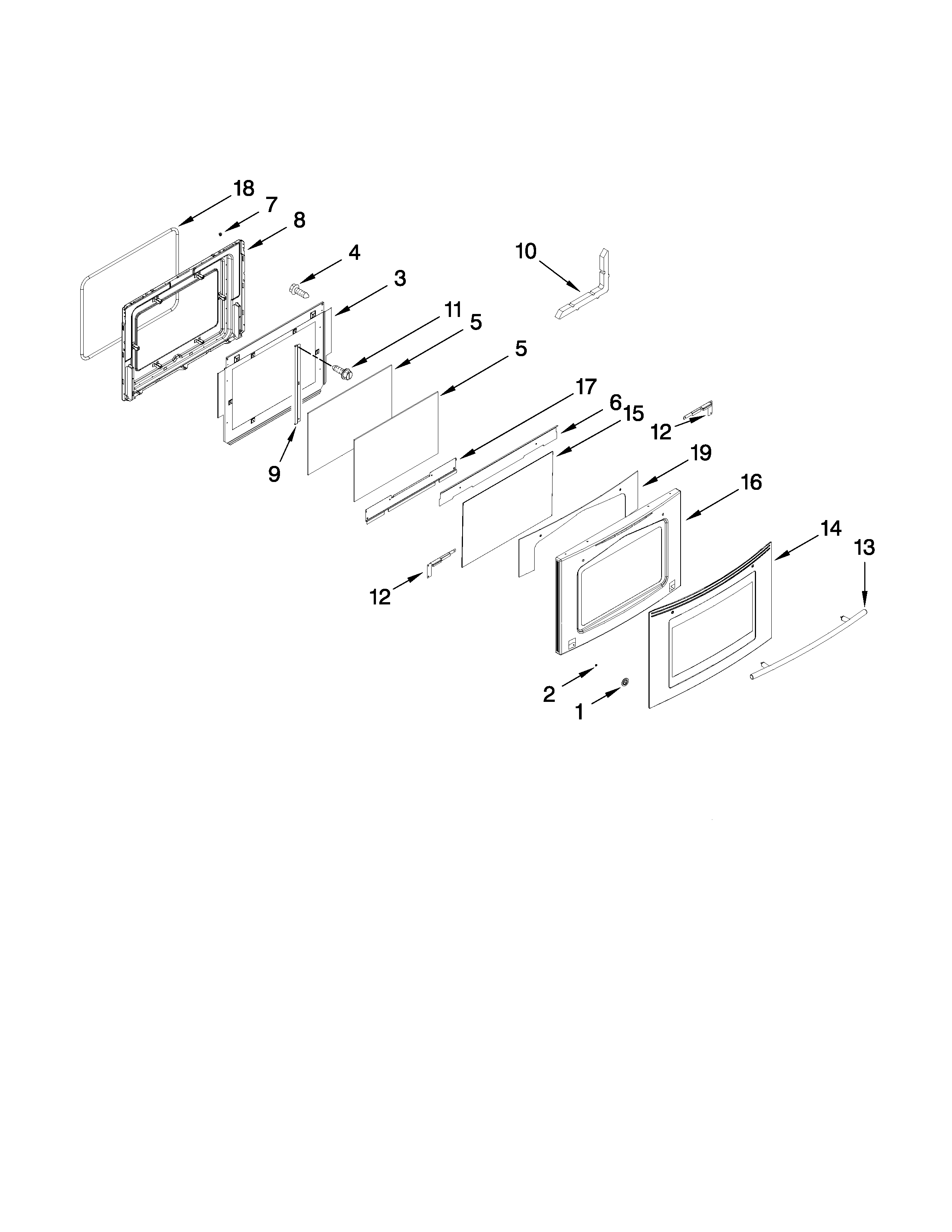 Jenn-Air JES8850BCS21 door parts diagram