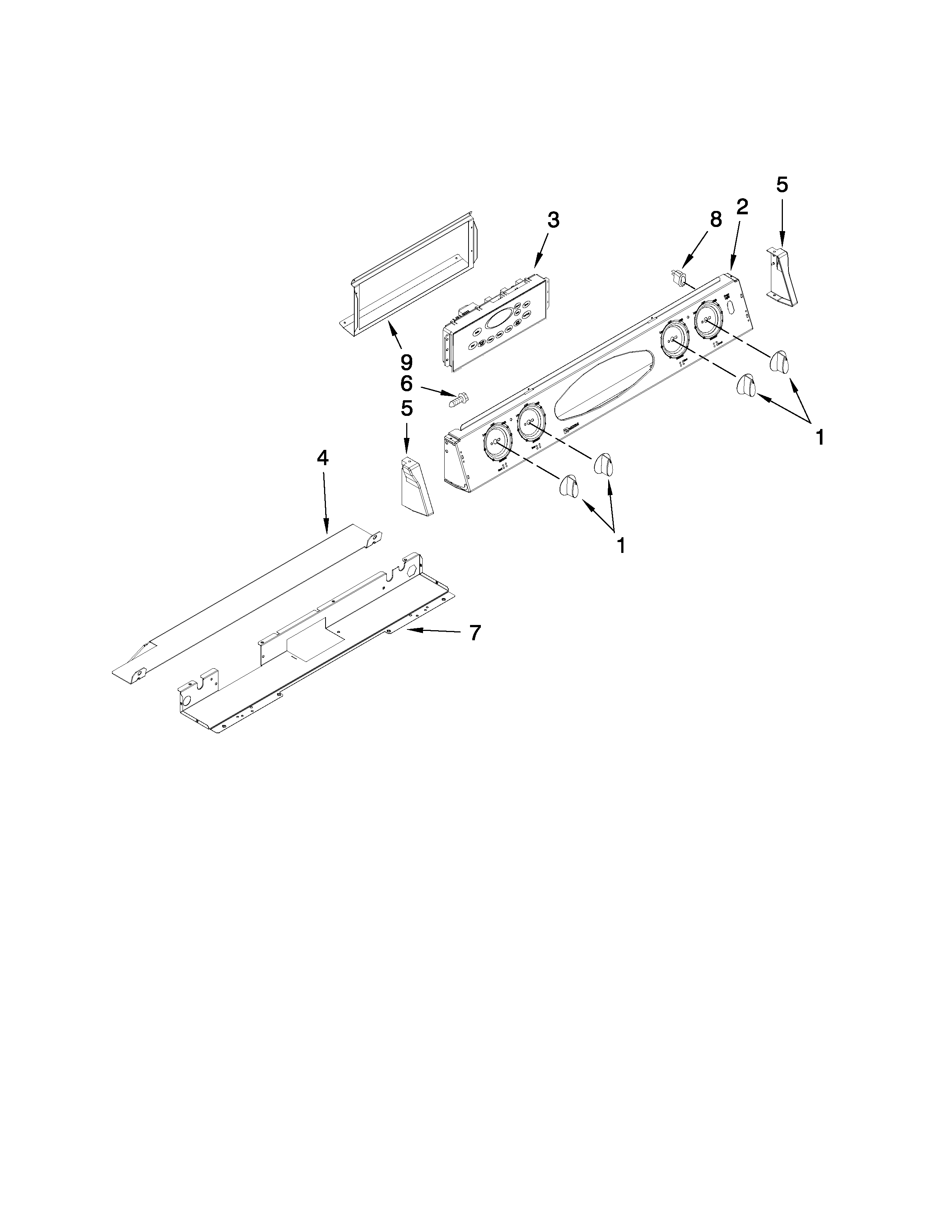 Maytag MGS5752BDS20 control panel parts diagram
