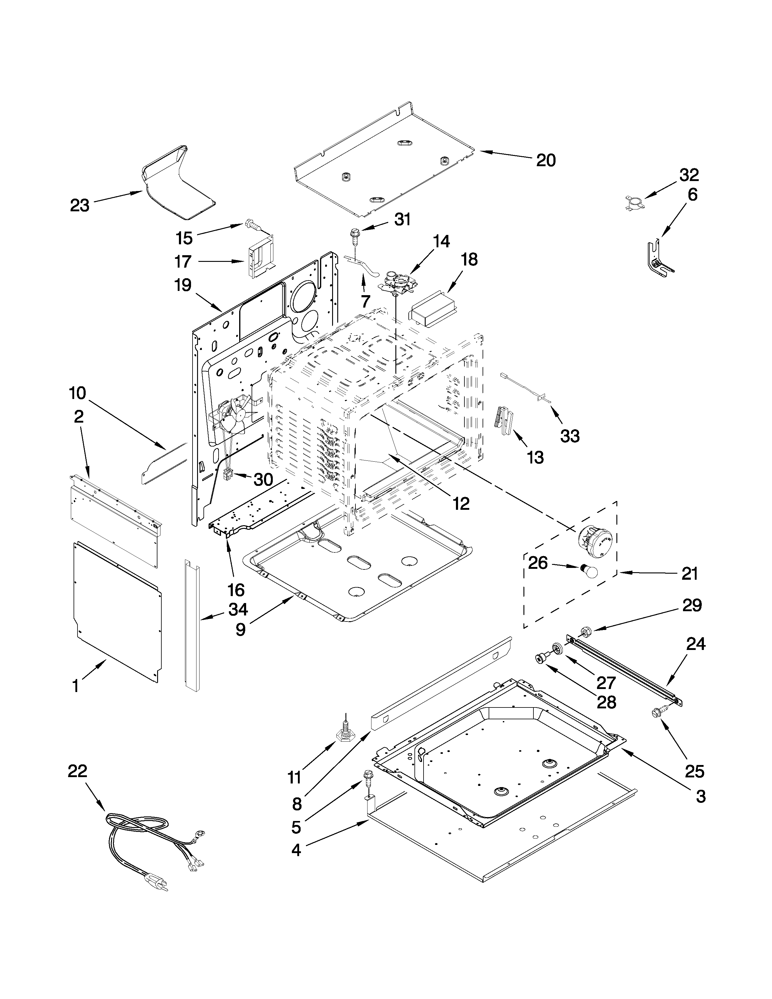 Maytag MGS5752BDS20 chassis parts diagram