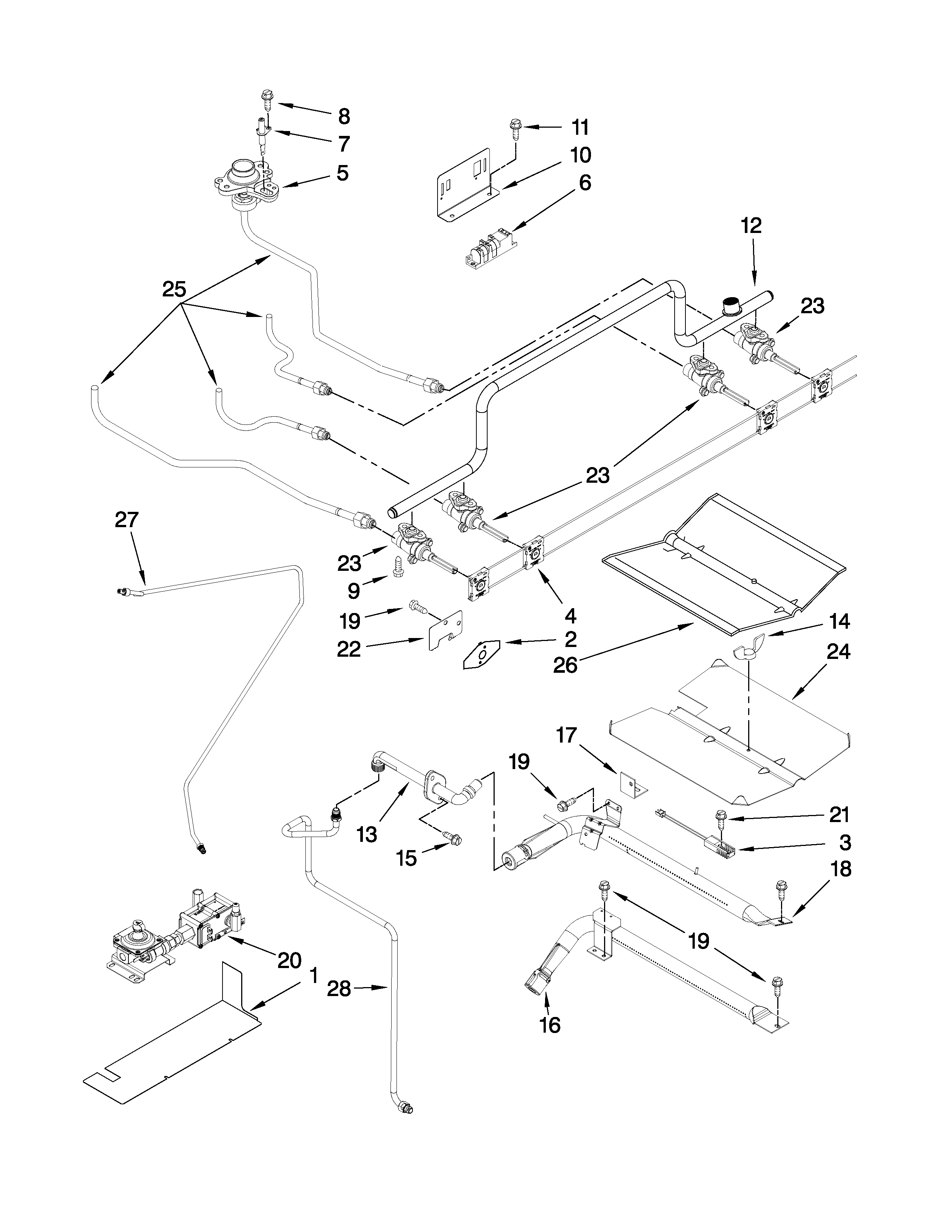 Maytag MGS5752BDS20 manifold parts diagram