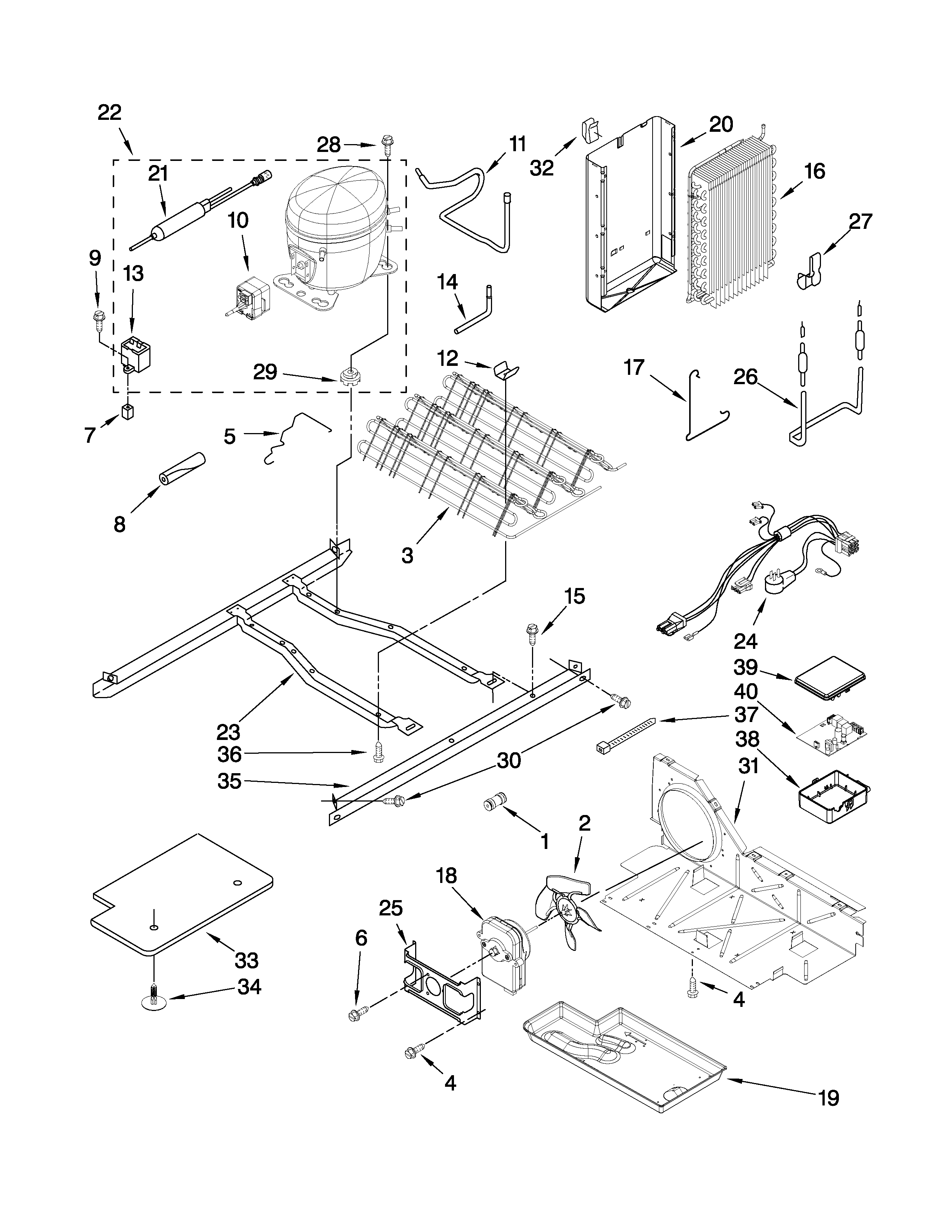 Whirlpool ED2KHAXVT00 unit parts diagram