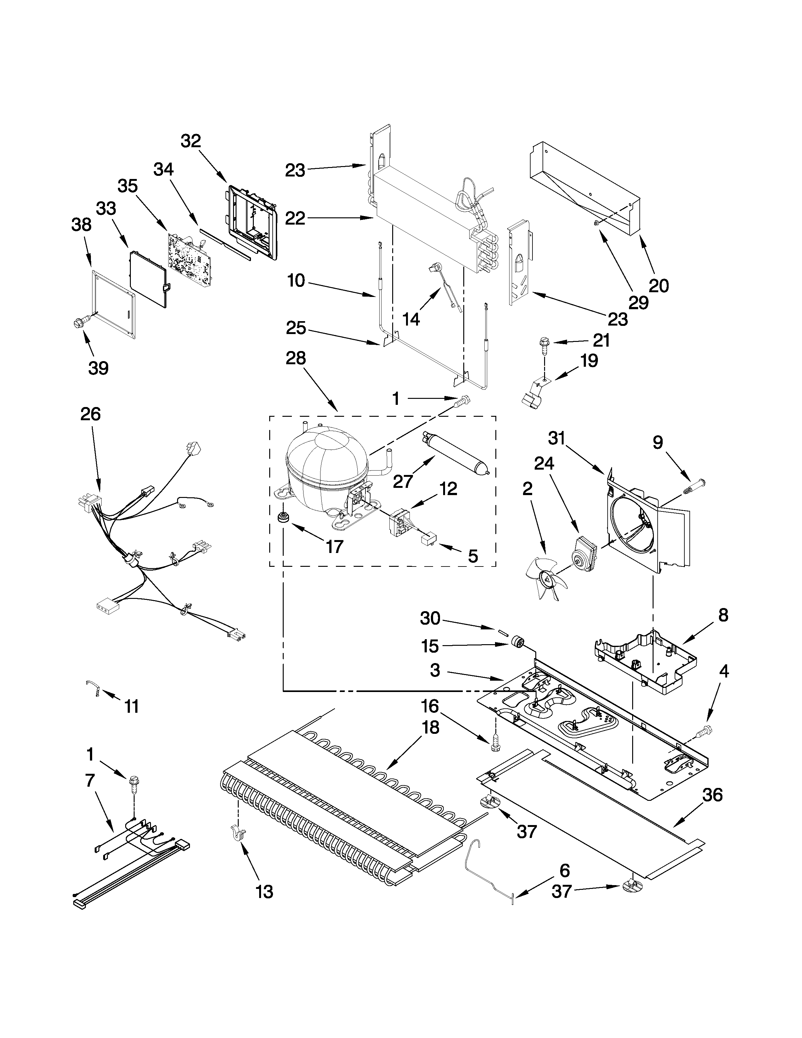 KitchenAid KBRS22KVBL2 unit parts diagram