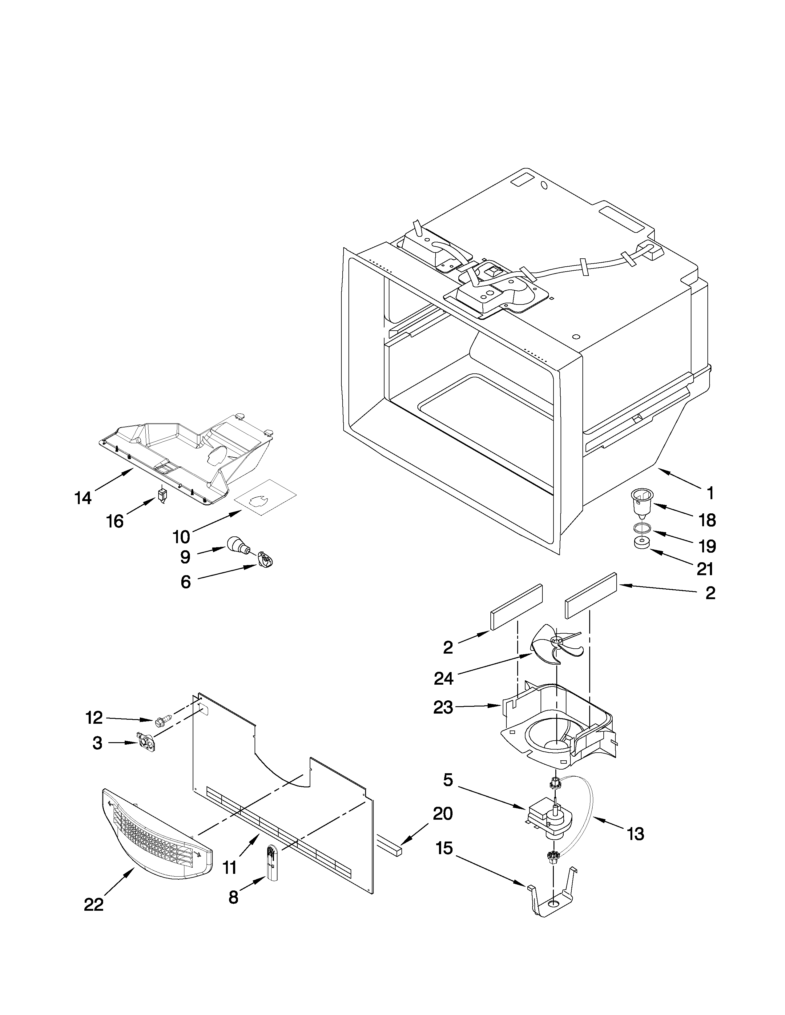 Whirlpool EB2SHKXVD02 freezer liner parts diagram