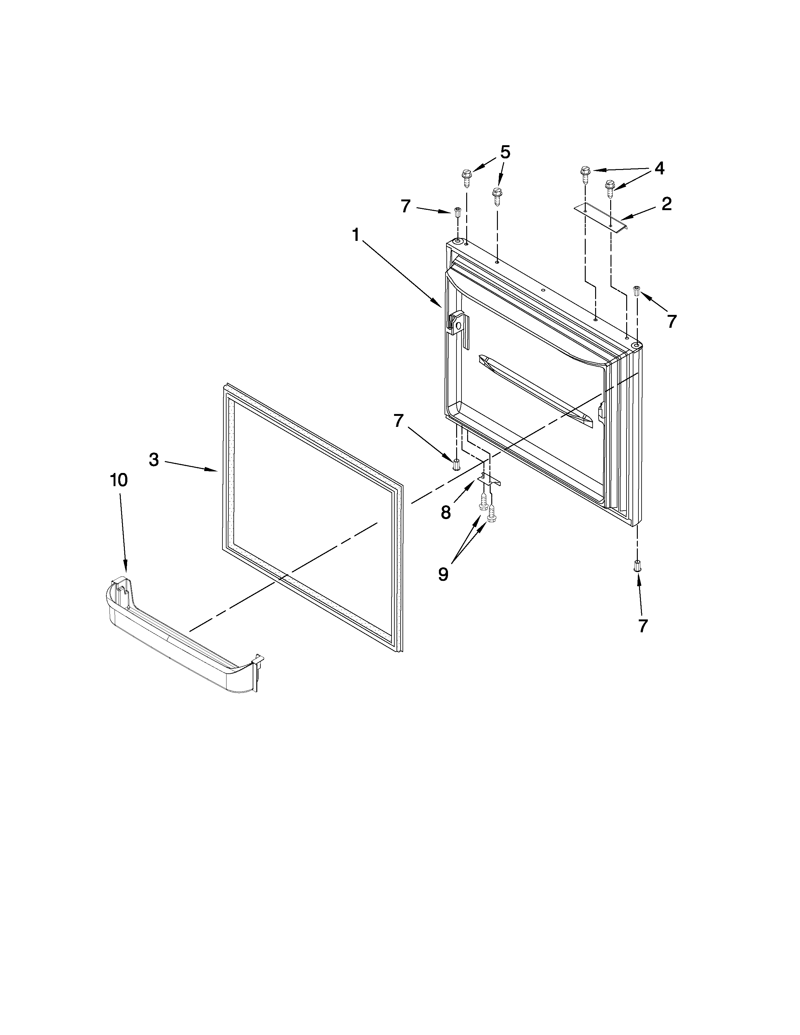 Whirlpool EB2SHKXVD02 freezer door parts diagram