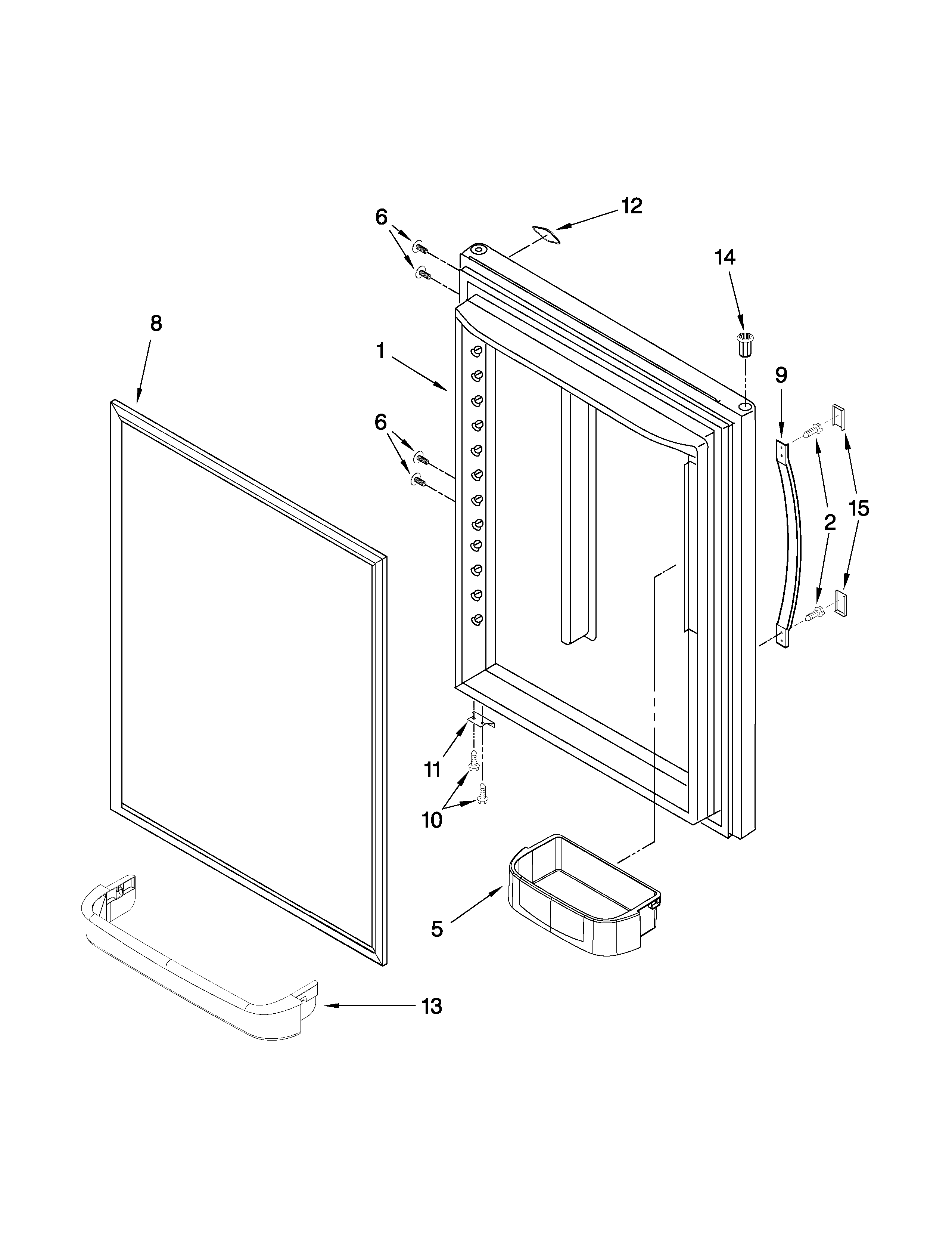 Whirlpool EB2SHKXVD02 refrigerator door parts diagram
