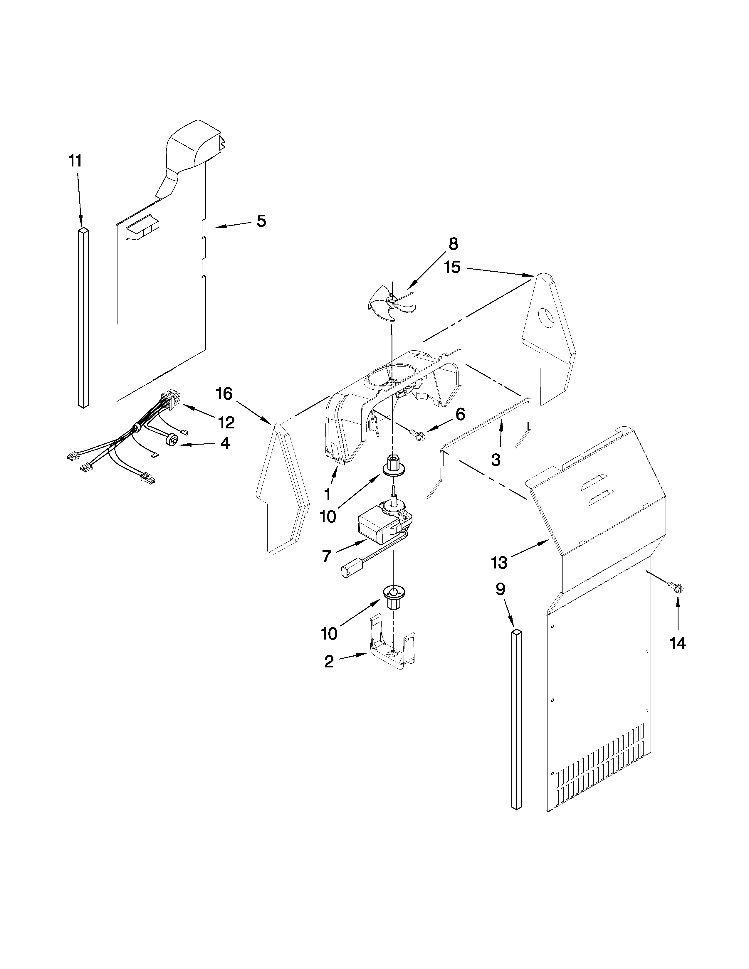 Whirlpool ED2LDEXWB00 air flow parts diagram