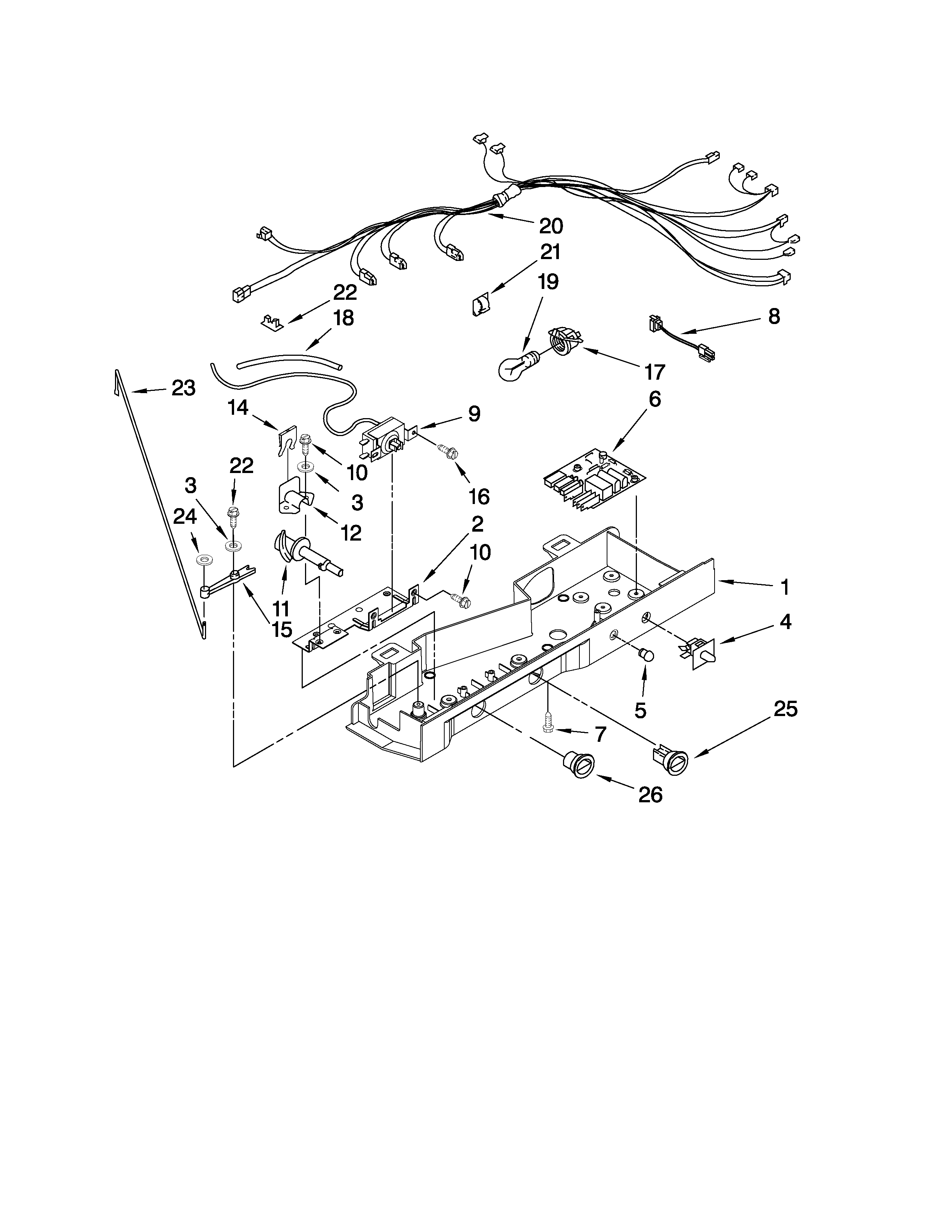Whirlpool ED2LDEXWB00 control parts diagram