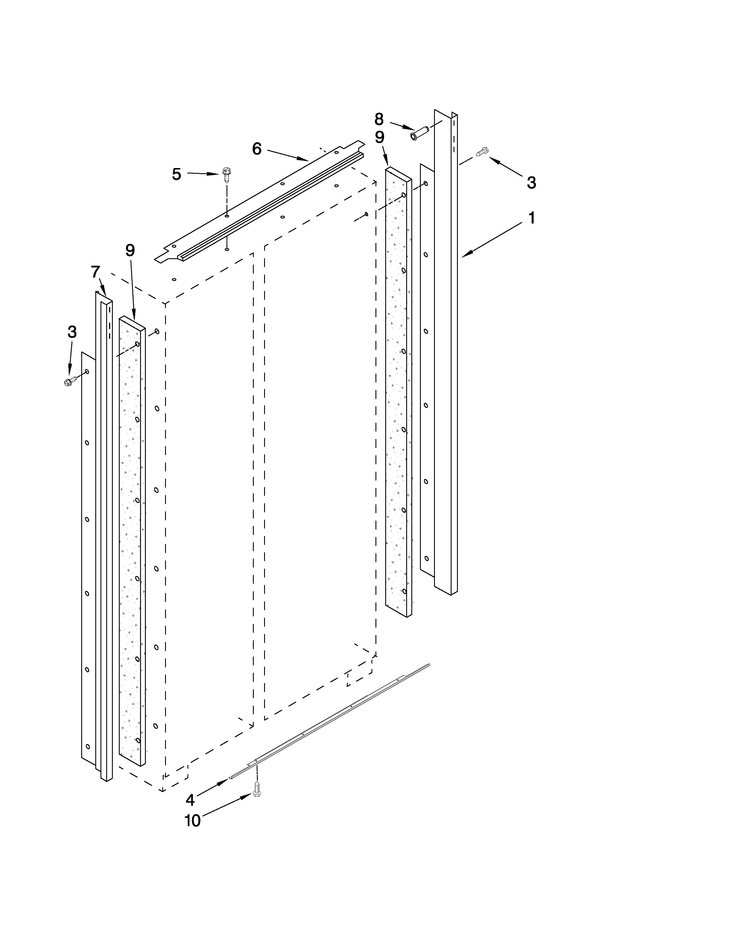 KitchenAid KSSO42QTB04 cabinet trim parts diagram