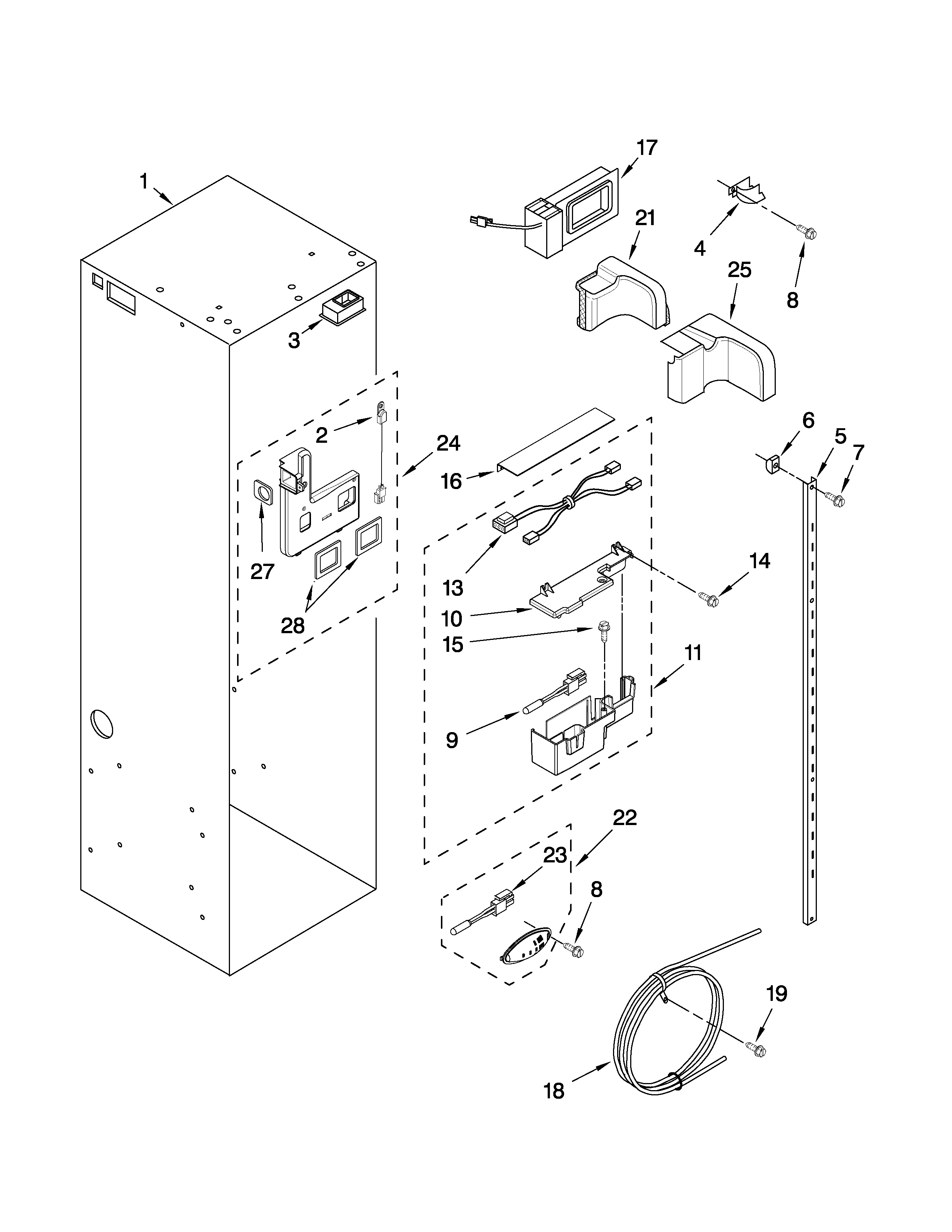 KitchenAid KSSO42QTB04 refrigerator liner parts diagram