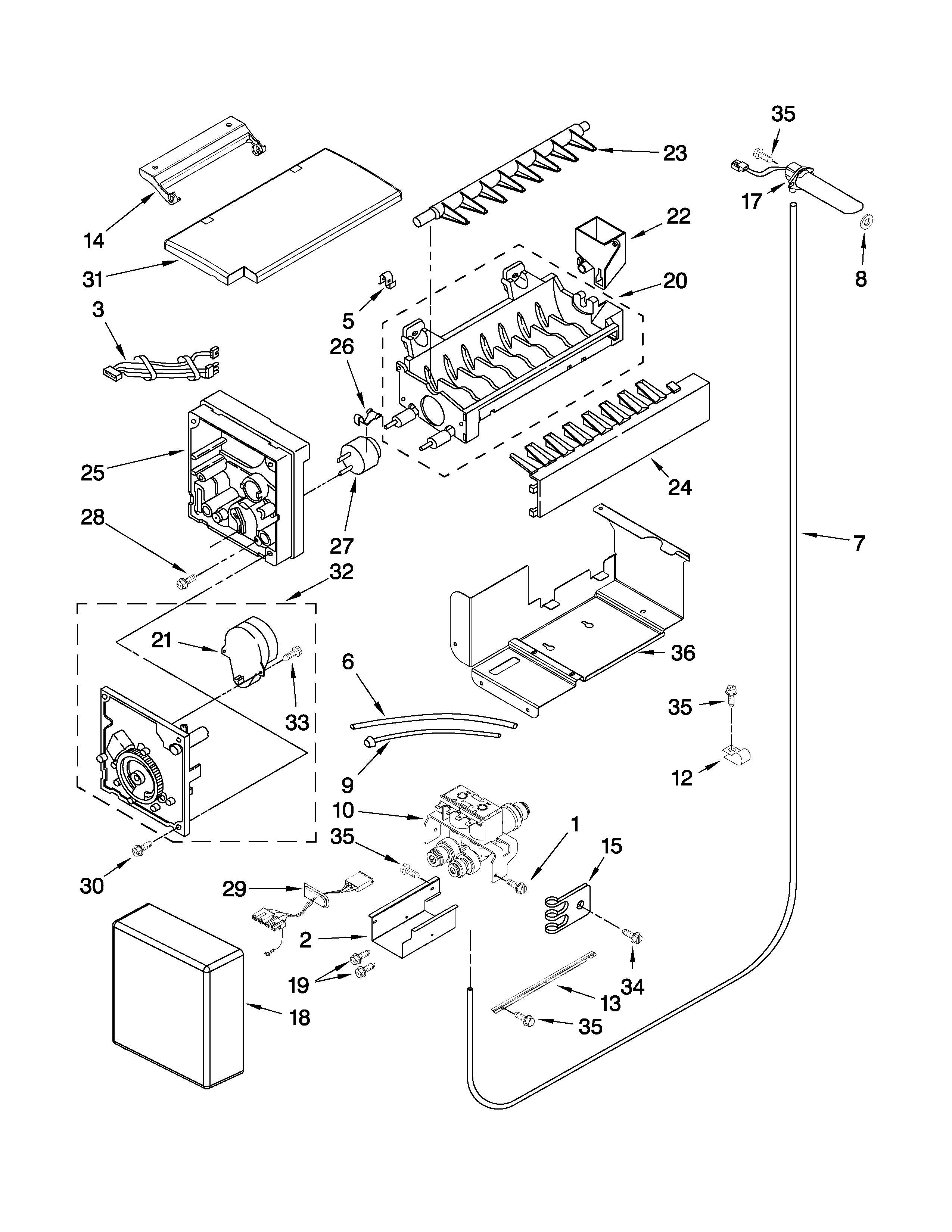 KitchenAid KSSO42QTB04 icemaker parts diagram