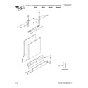 Whirlpool DU1030XTXB1 door and panel parts diagram