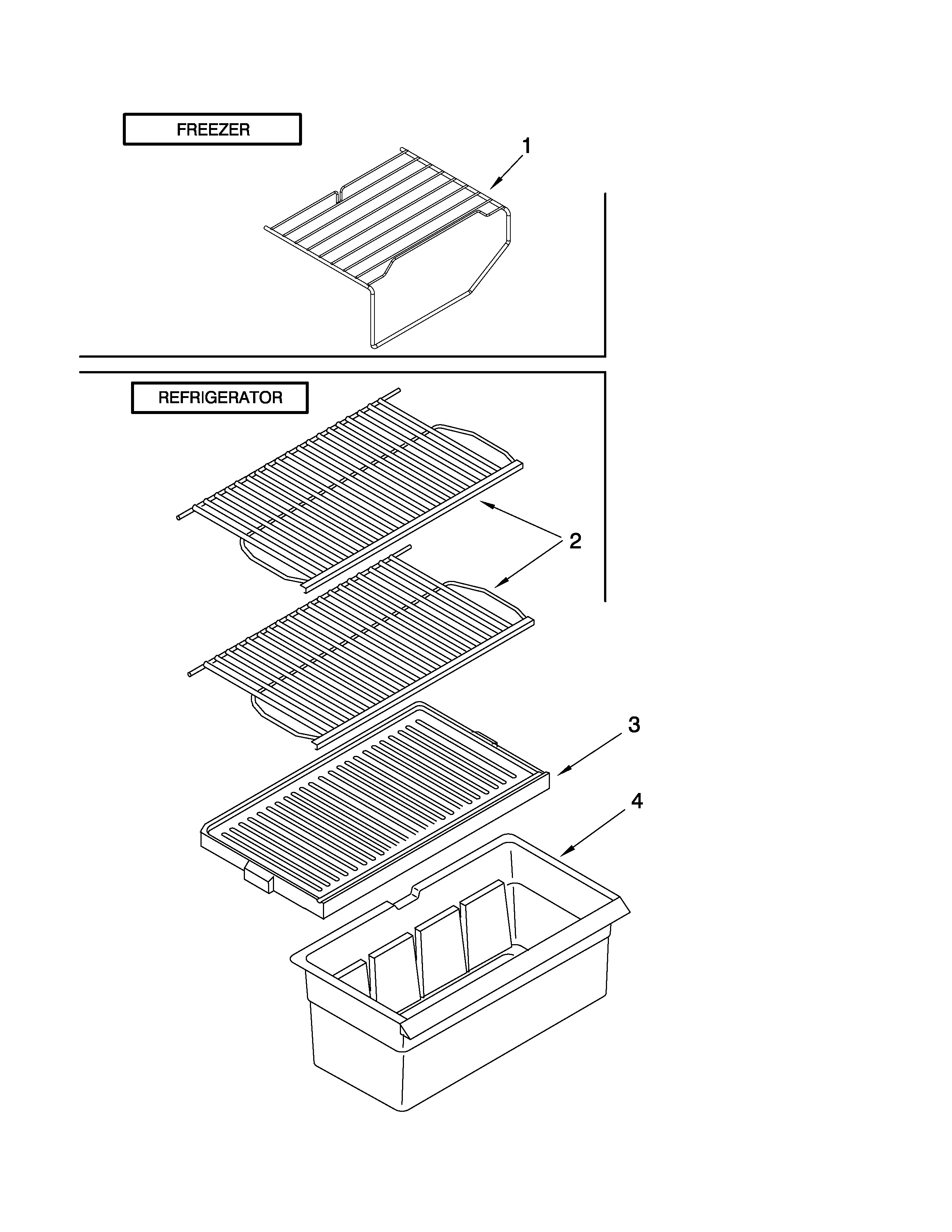 Inglis I4TXCWFXQ00 shelf parts diagram