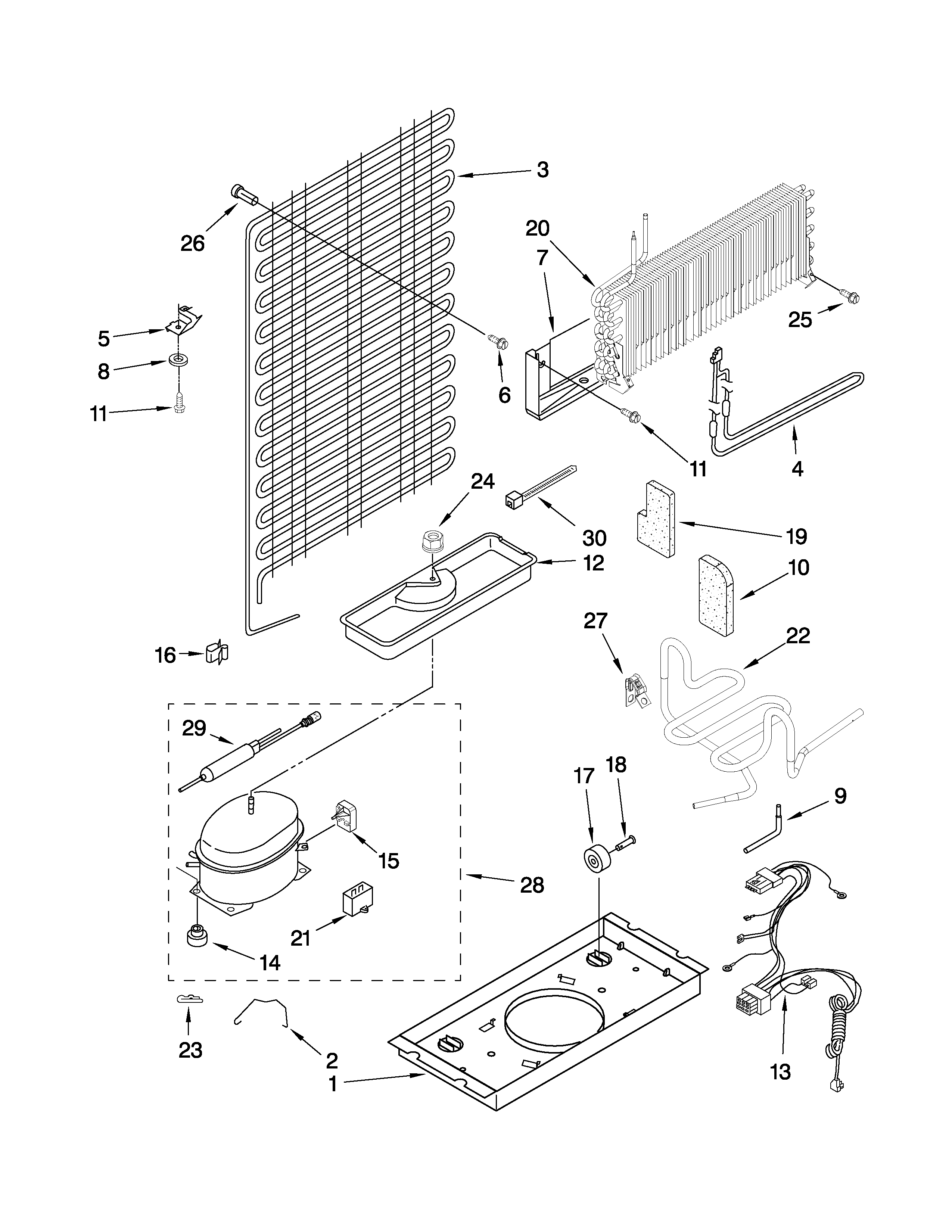 Whirlpool W5TXDWFXQ00 unit parts diagram