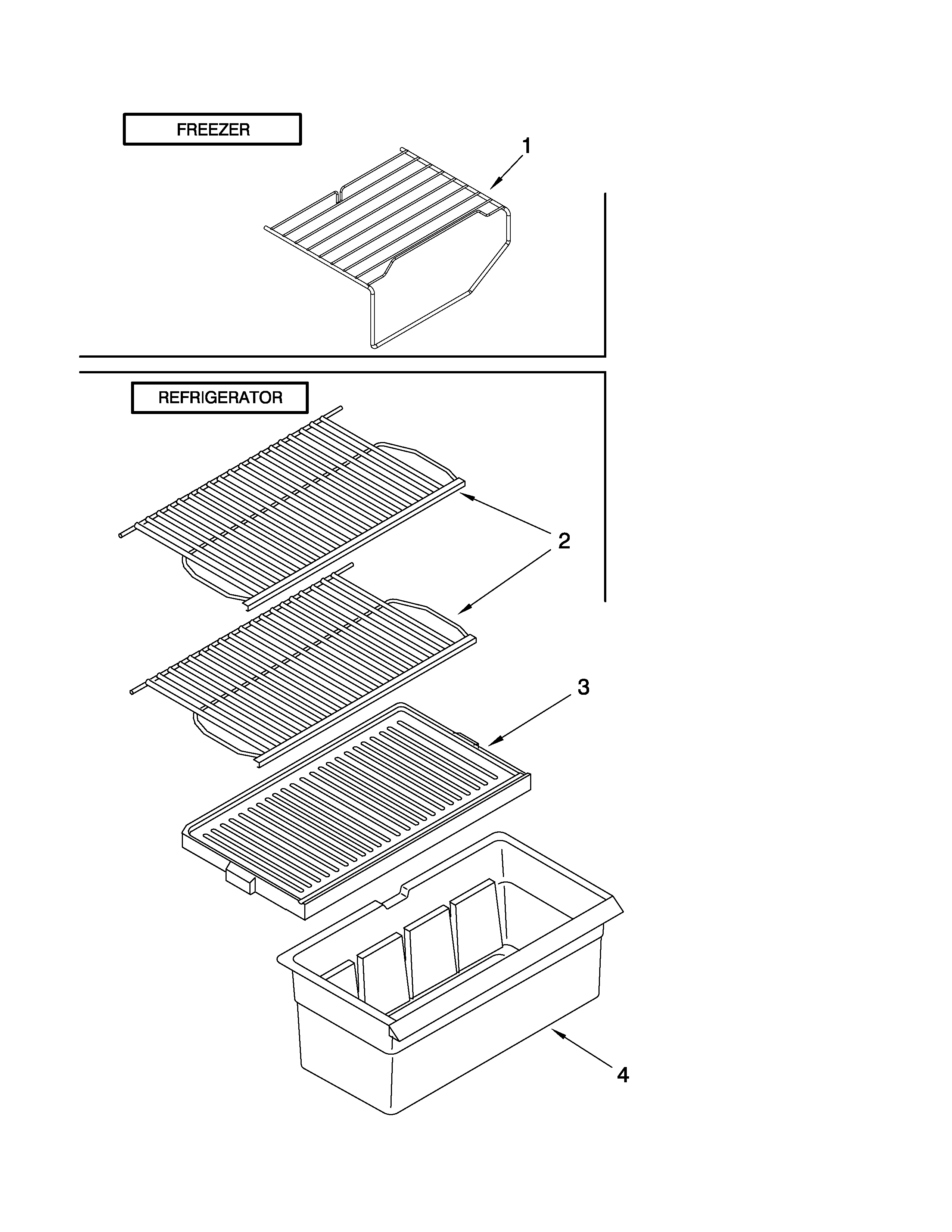 Whirlpool W5TXDWFXQ00 shelf parts diagram