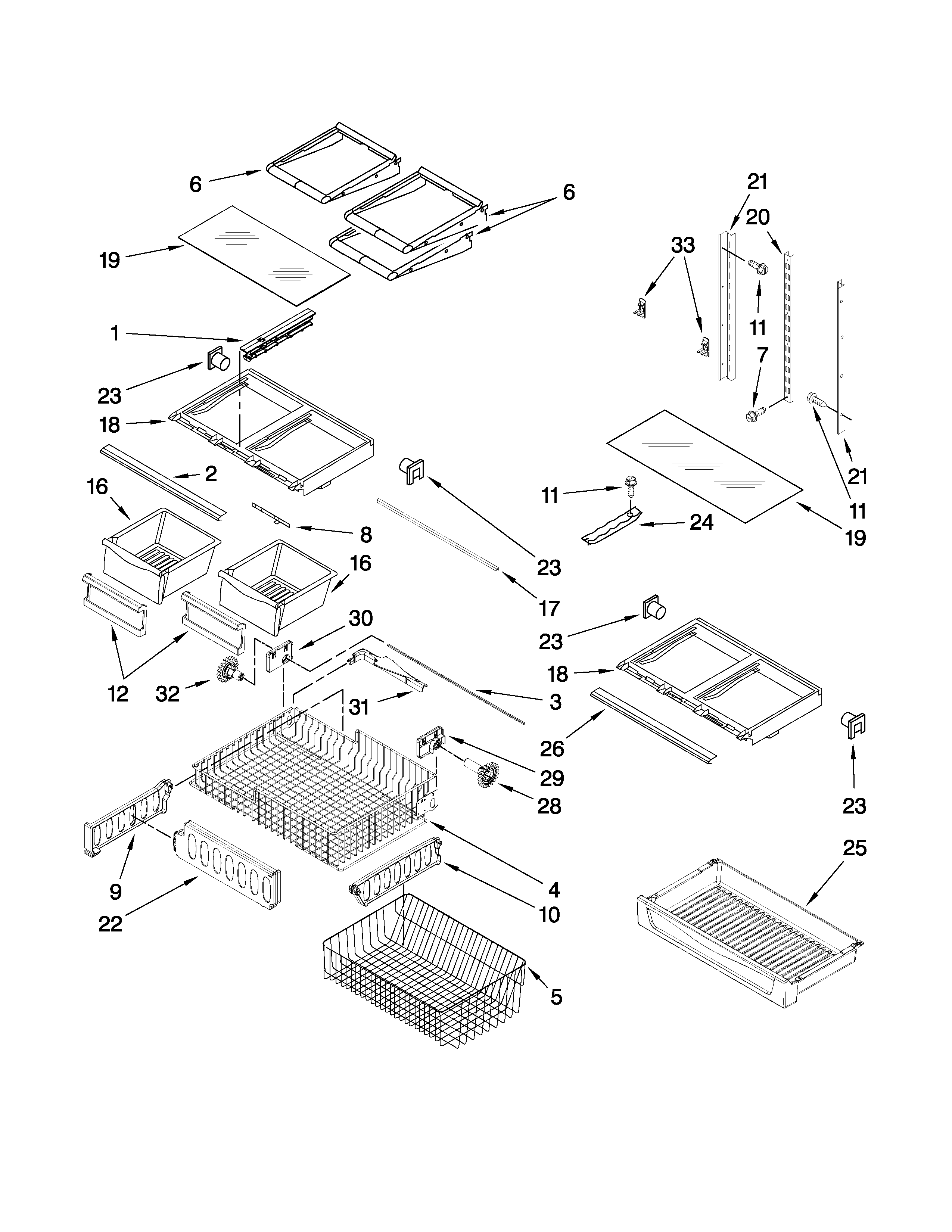 Whirlpool GX2SHBXVY02 shelf parts diagram