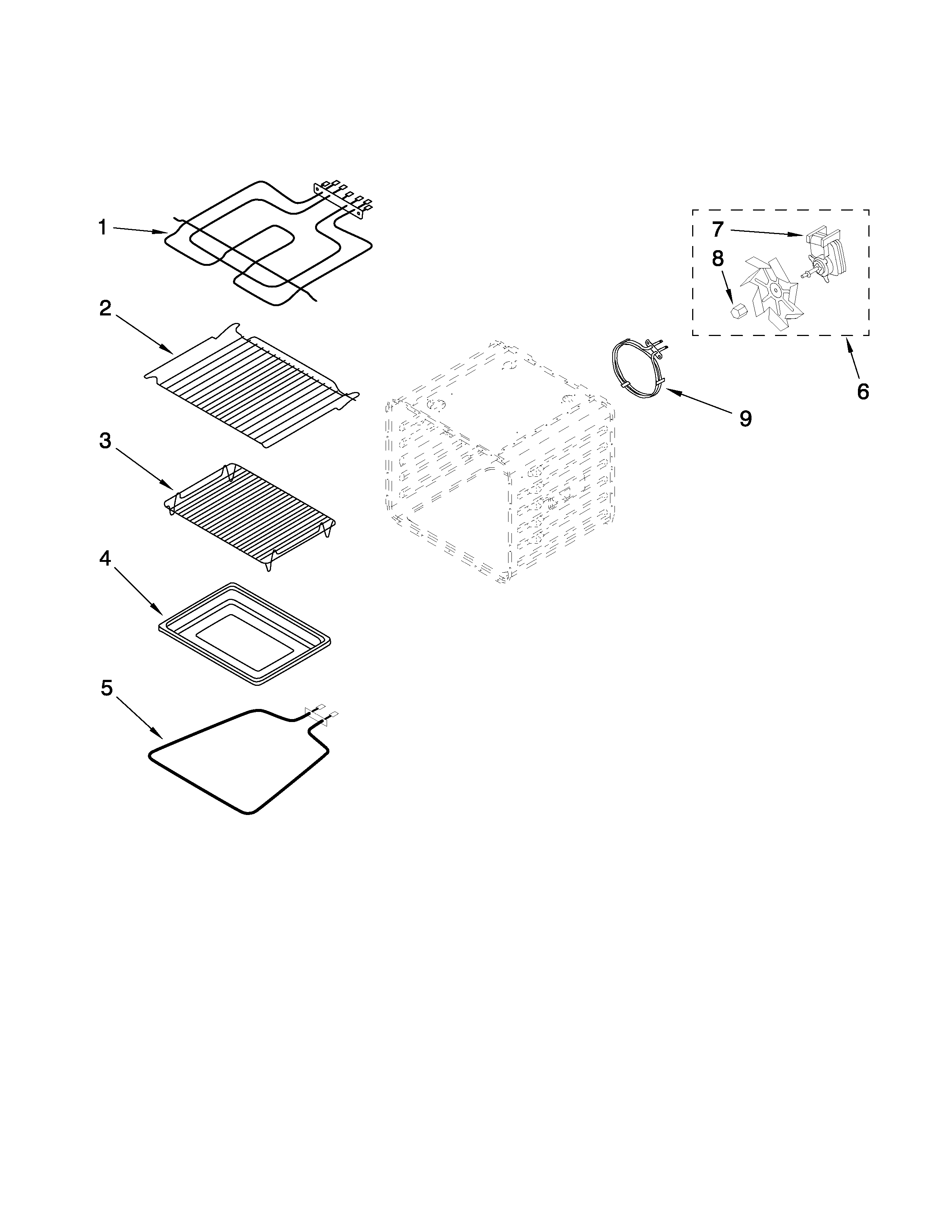 Ikea IBS324PWW0 internal oven parts diagram
