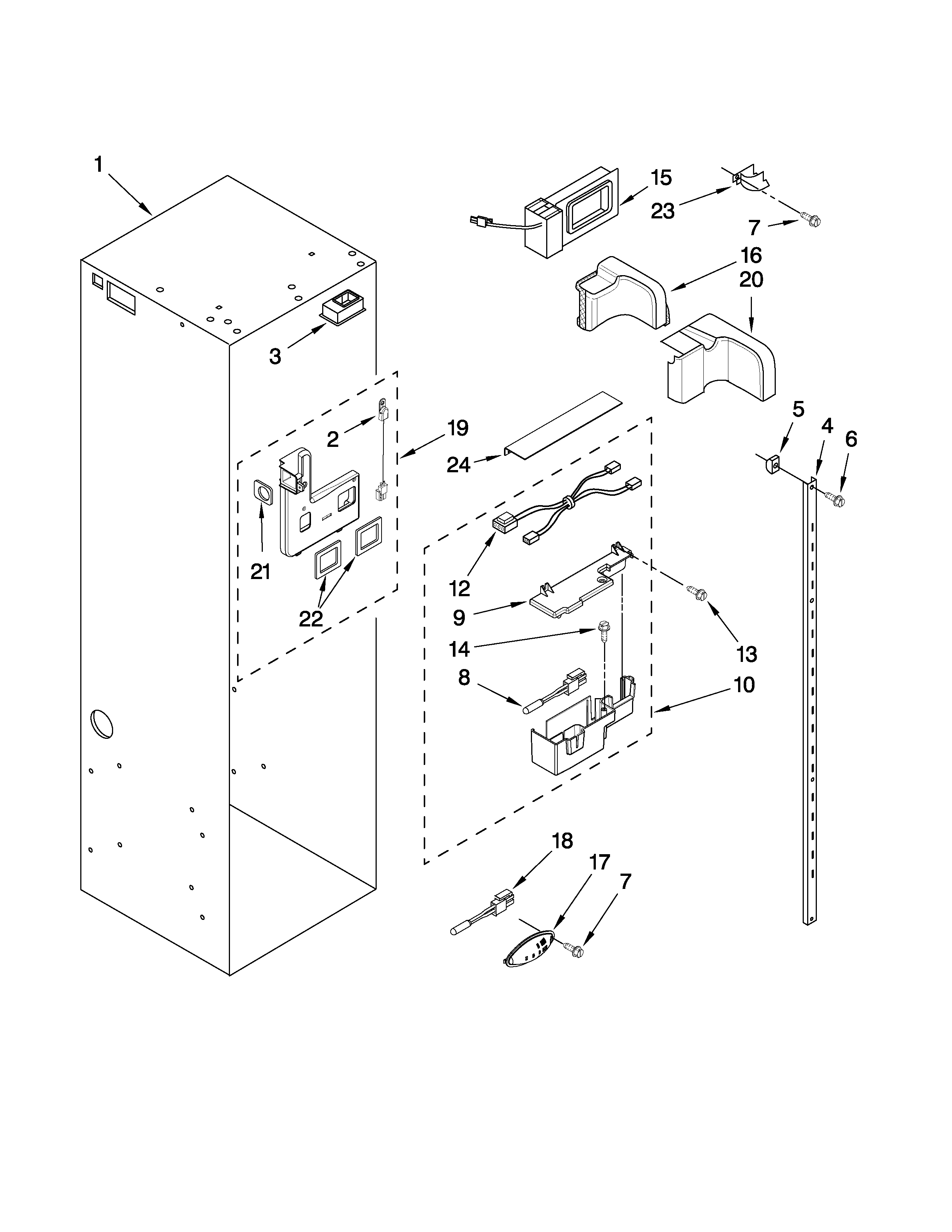 KitchenAid KSSS42FTX04 refrigerator liner parts diagram