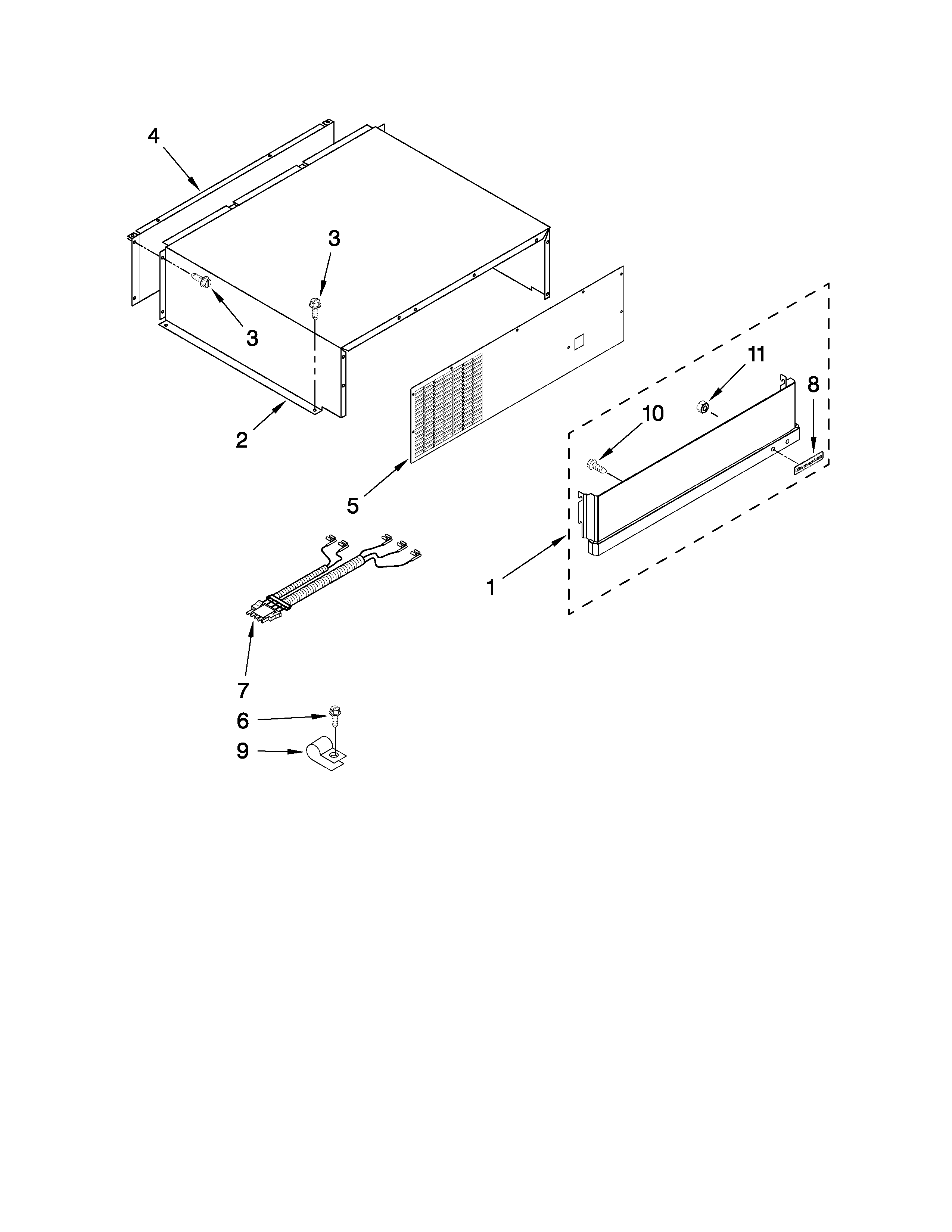 KitchenAid KSSS42FTX04 top grille and unit cover parts diagram
