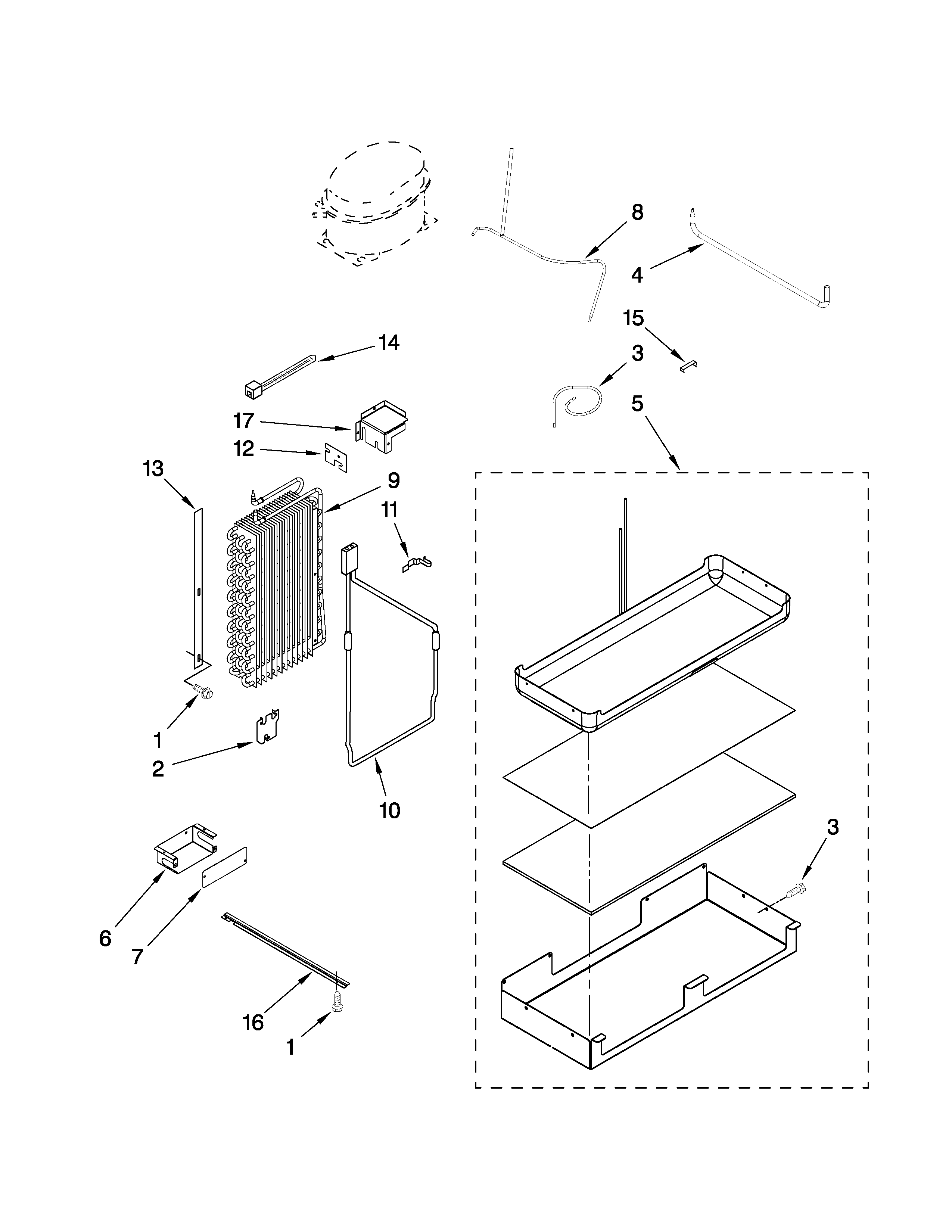 KitchenAid KSSS42FTX04 lower unit and tube parts diagram